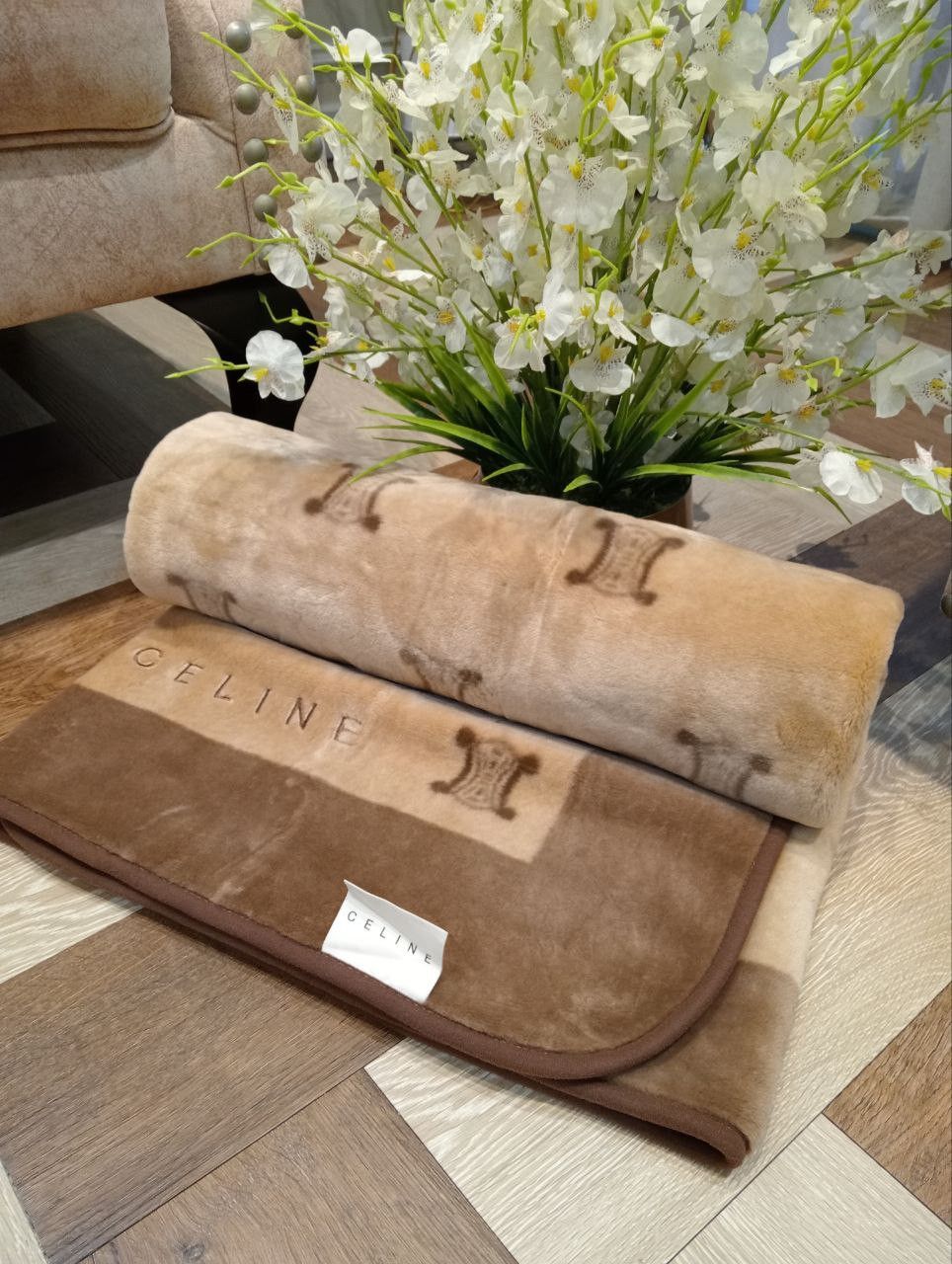 Celine LUXURY CELINE MONOGRAM VELVET BLANKET - SIZE 140cm X 100cm Size ONE SIZE - 2 Thumbnail
