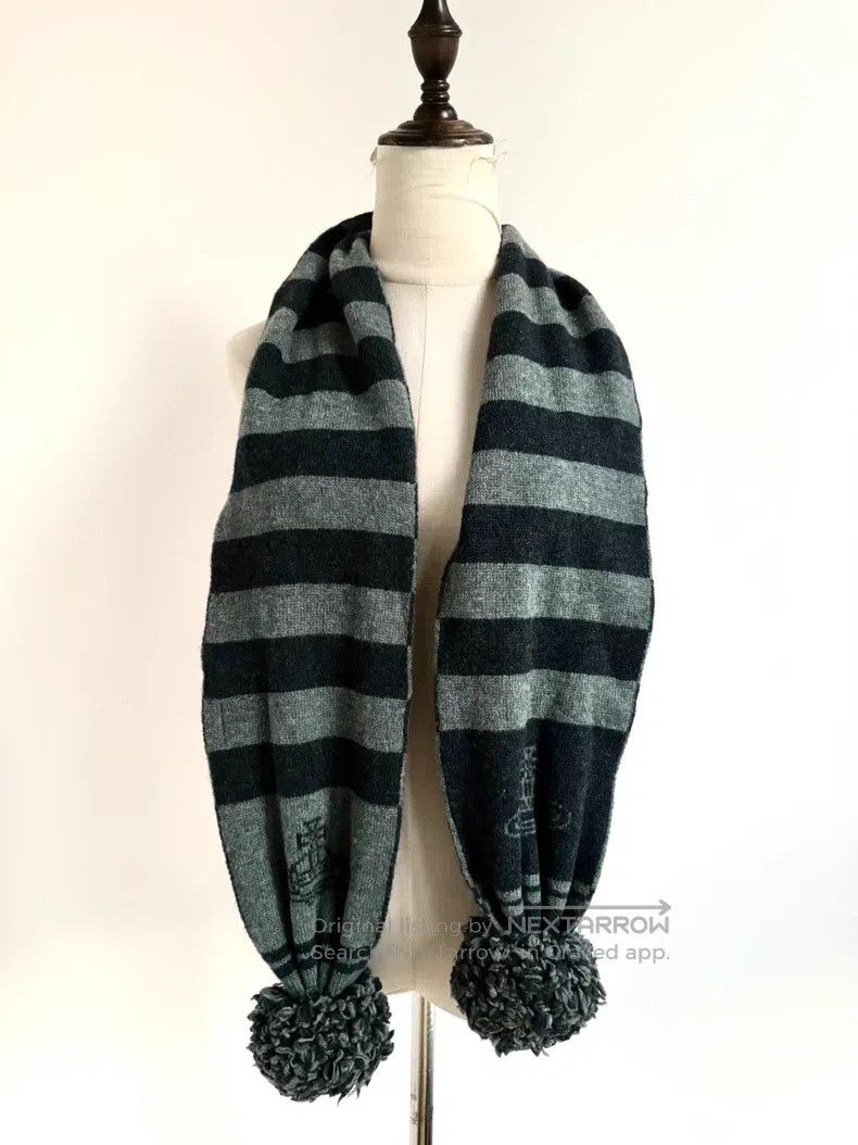 Vivienne Westwood Vivienne Westwood Grey Striped Large Saturn Scarf Size ONE SIZE - 2 Thumbnail