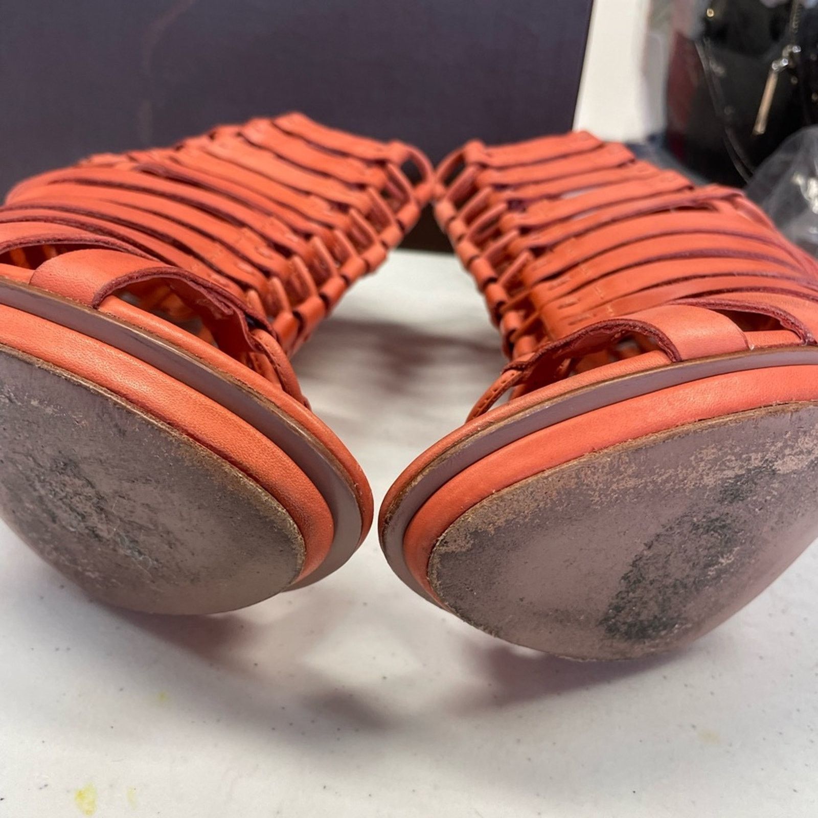 Elie Tahari Tahari orange, cage/basket women’s platform heels size 8 1/2 Size US 8.5 / IT 38.5 - 5 Thumbnail