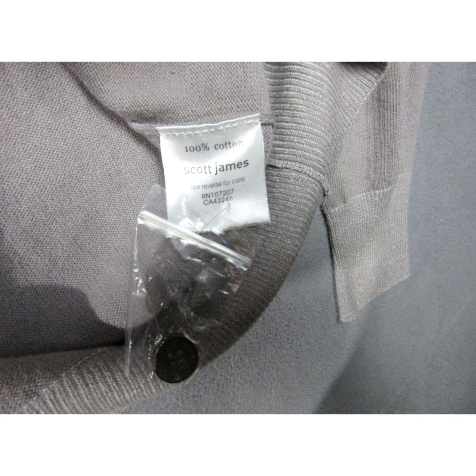 Vintage VINTAGE Scott James Cardigan Sweater Mens M Gray Cotton V-Neck Button Pockets Size US M / EU 48-50 / 2 - 5 Thumbnail