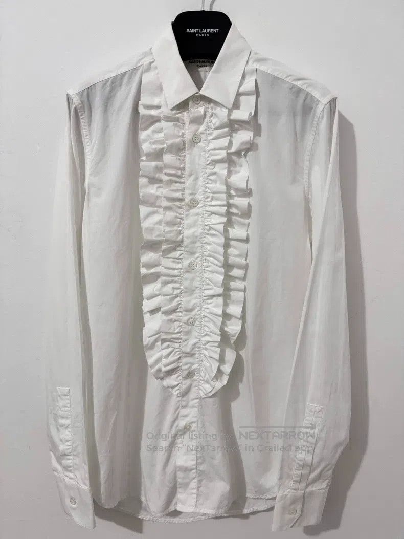 Saint Laurent Paris Saint Laurent Paris size 37 Pure white ruffled basic blous Size US S / EU 44-46 / 1 - 1 Thumbnail