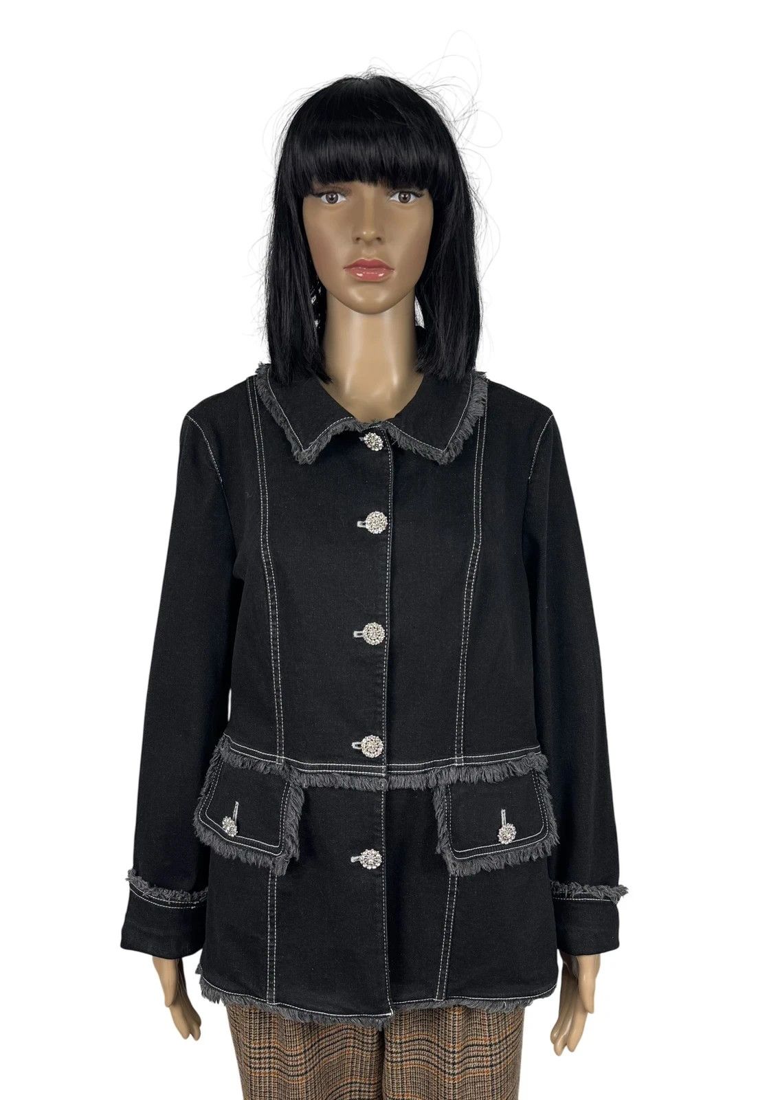 Laurel Laurel Denim Fringed Jacket Vintage size 44 Size L / US 10 / IT 46 - 1 Thumbnail