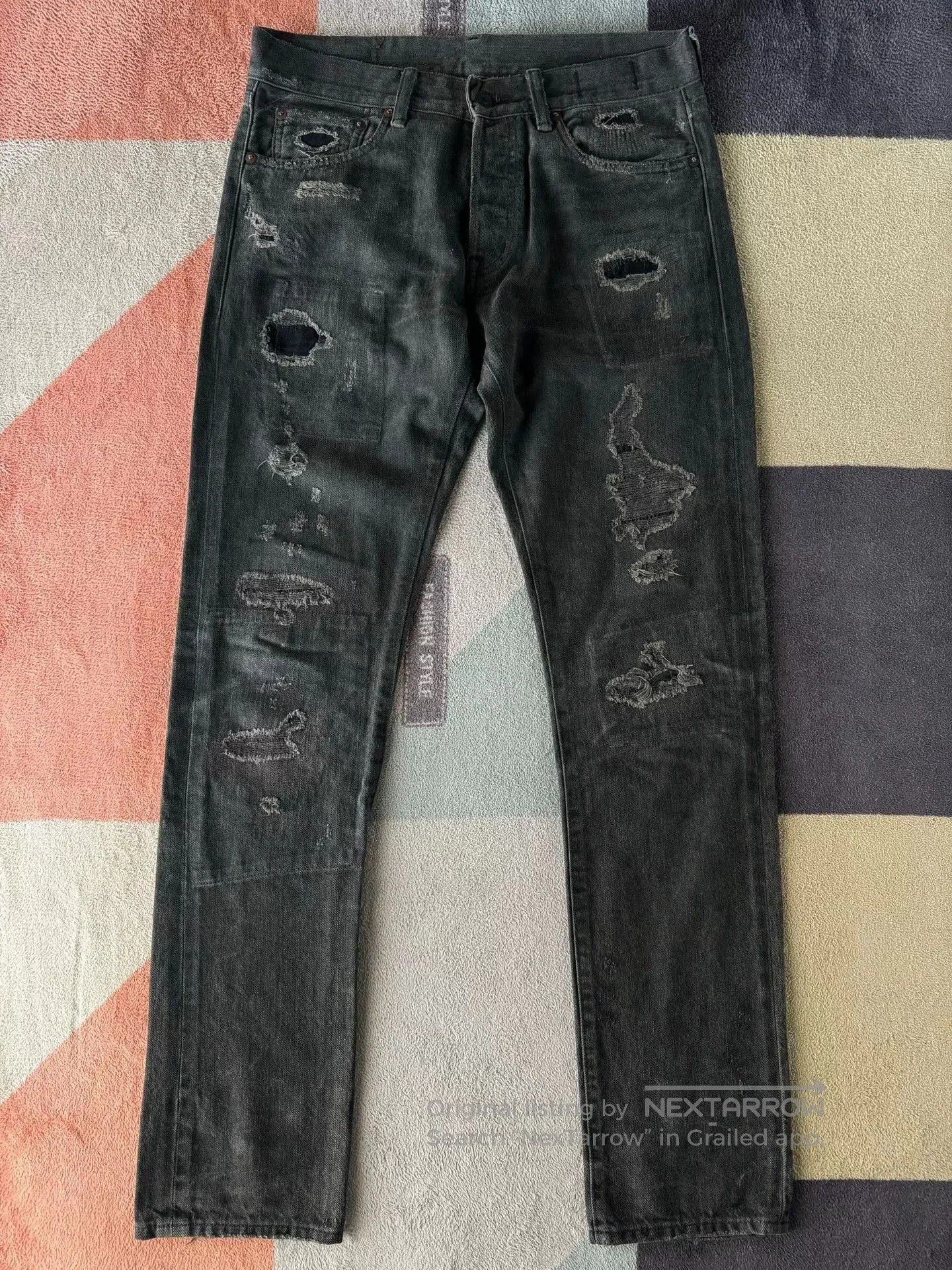 Denim & Supply Ralph Lauren Ralph Lauren Denim Supply Charcoal Patched Jeans. Size US 30 / EU 46 - 1 Thumbnail