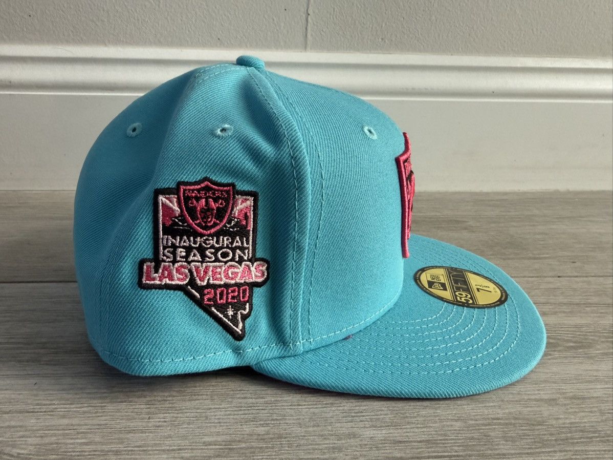 NFL × New Era Las Vegas Raiders New Era Neon Blue Vice Fitted Sz 7 3/8 Size ONE SIZE - 2 Thumbnail