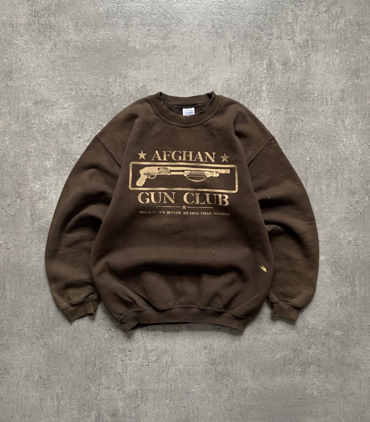 Vintage 90’s Unsound Rags Painted Disstrese Brown Sweatshirt