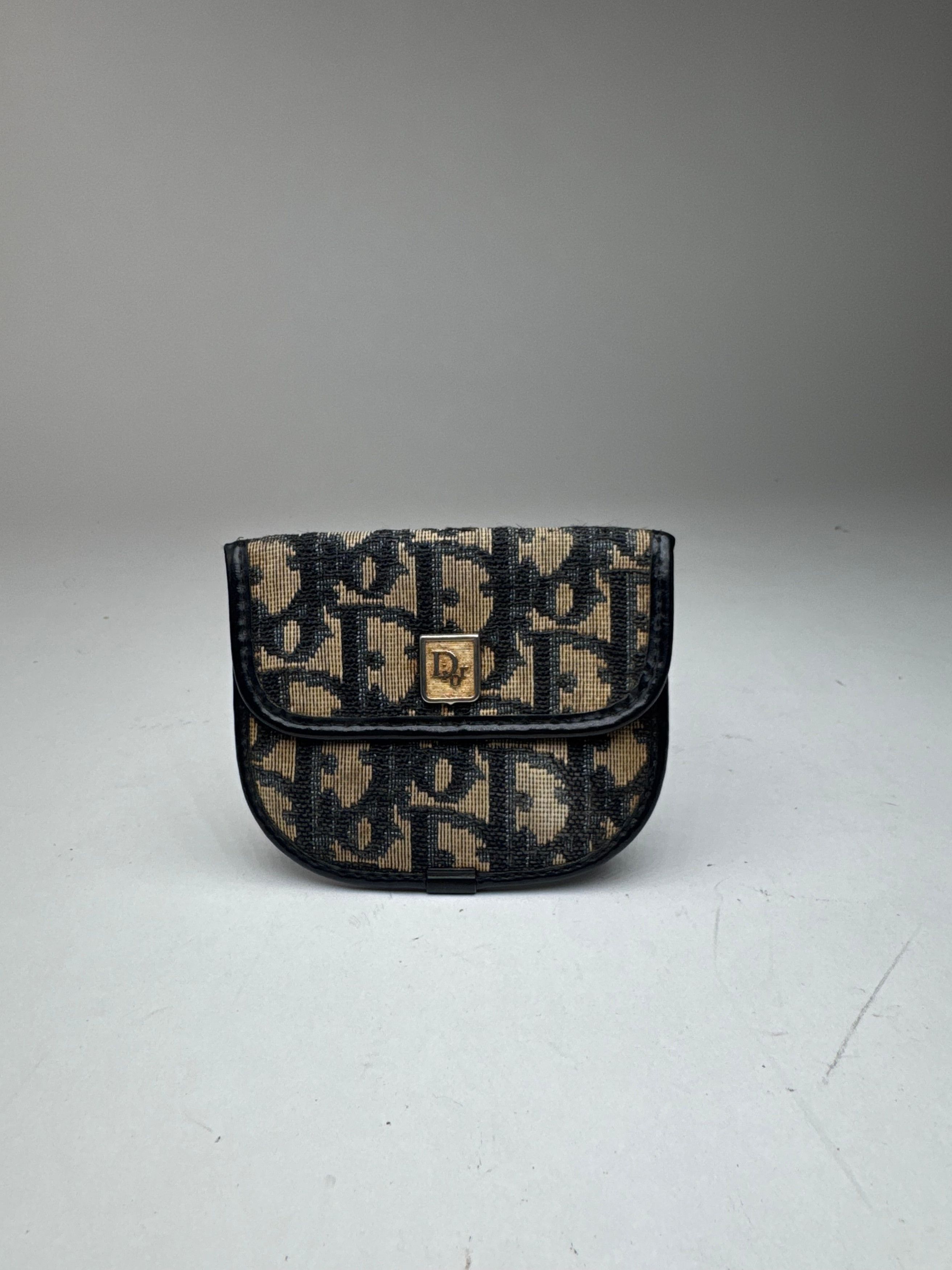 Dior Vintage oblique Monogram Card case beige Blue Size ONE SIZE - 1 Thumbnail
