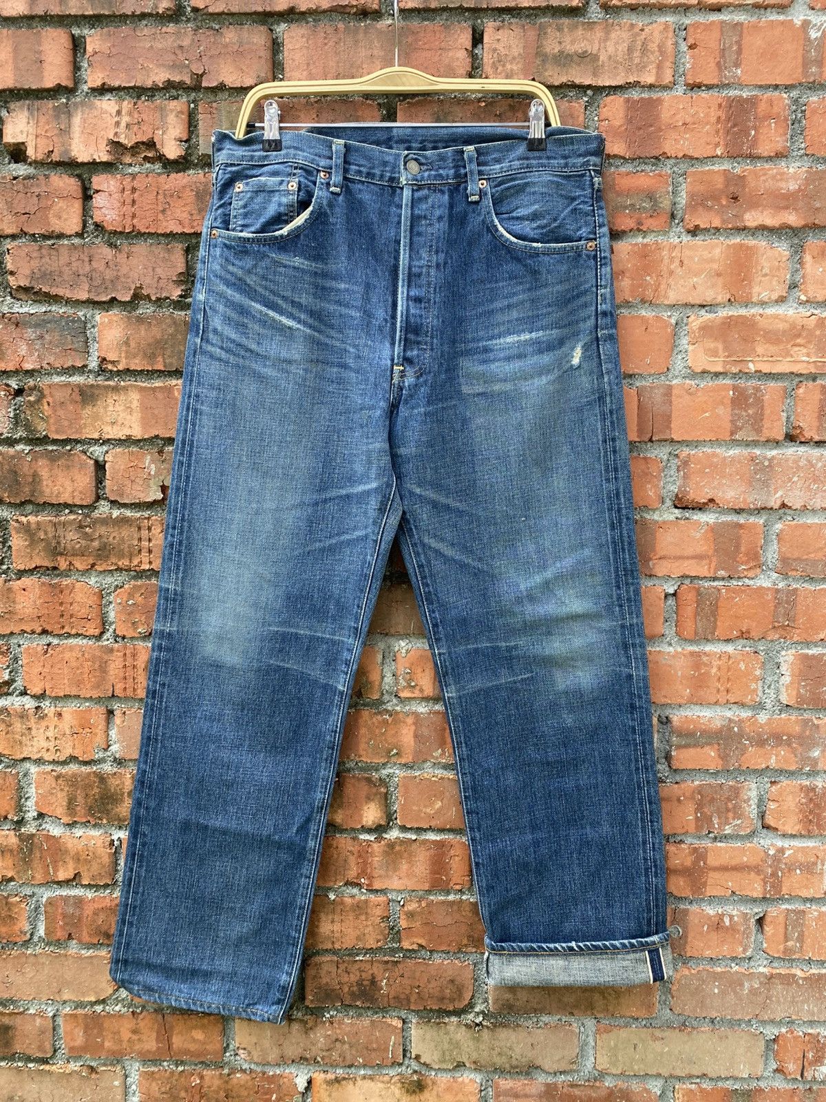 Levi's Vintage Clothing W35x31.5 Vintage levi's 502xx redline big E denime Size US 35 - 1 Thumbnail