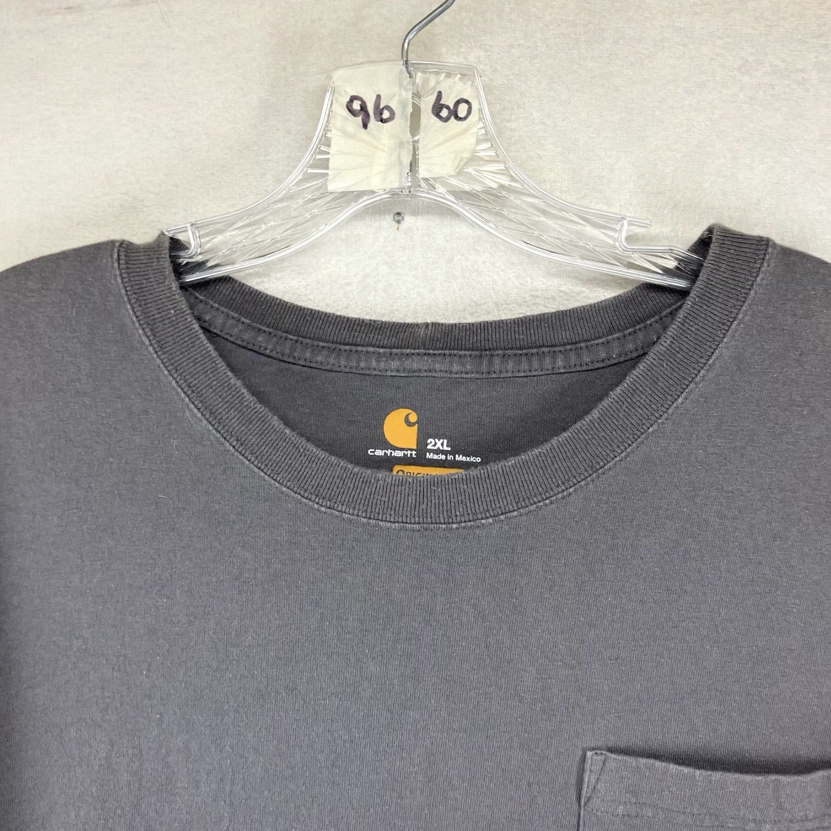 Carhartt Carhartt Mens Gray 2XL Long Sleeve T-Shirt Original Fit All Cotton Crew Neck Pockets Regular Size US XXL / EU 58 / 5 - 5 Thumbnail