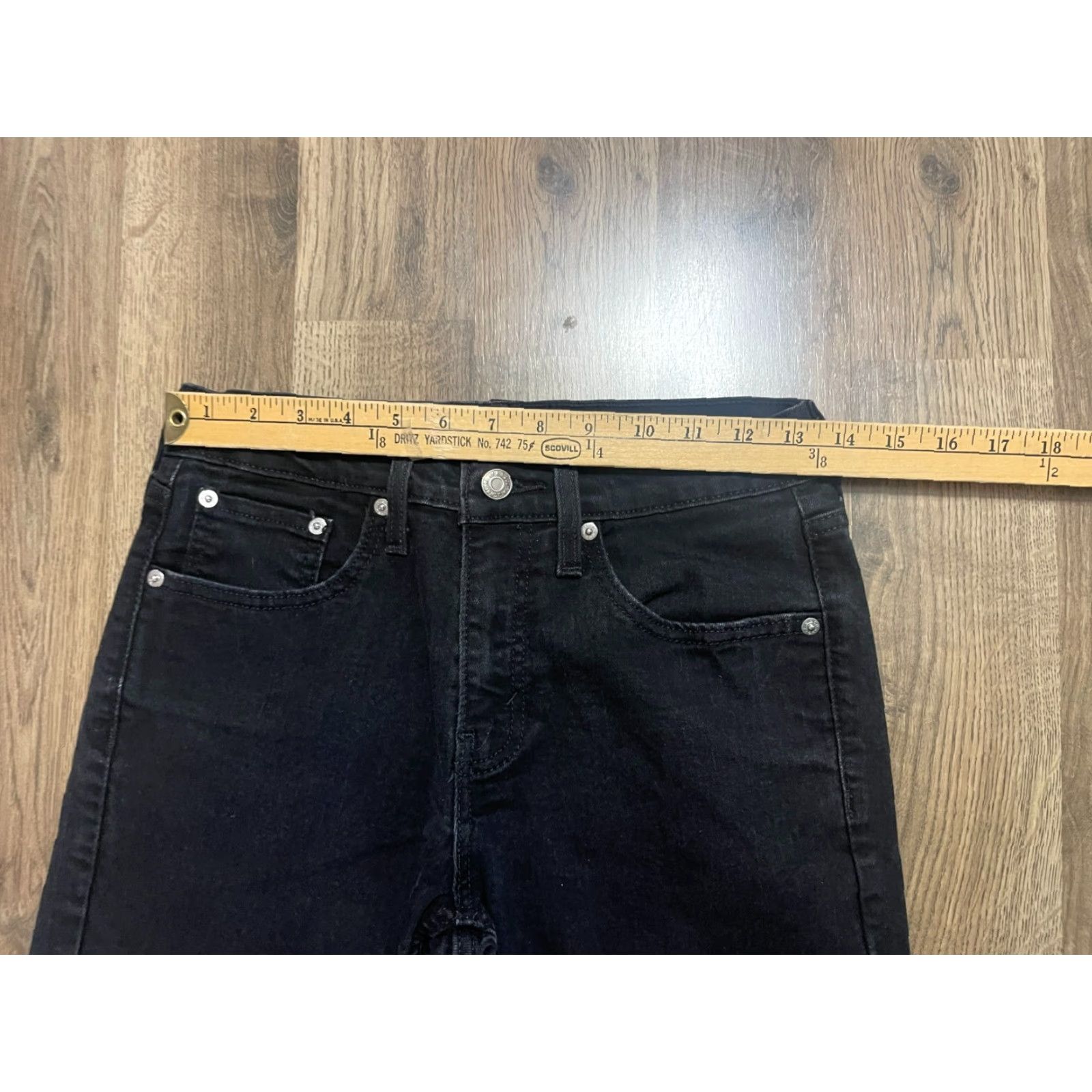Levi's Levi's Jeans, Women, 28/30, Black, Denim, S37 Slim, Straight Leg, Regular, 27.5 Inseam, Fall, Spring, Summer, 28, Slimming, Jeans, Womens, Free Return Size 28" / US 6 / IT 42 - 7 Thumbnail