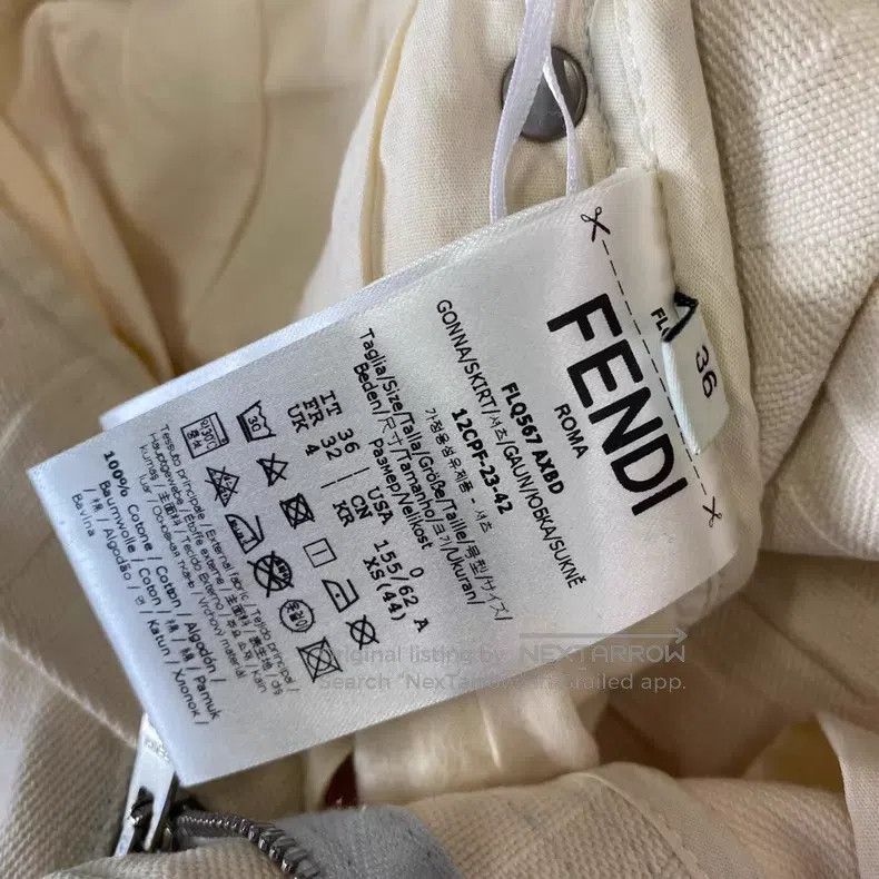 Fendi Fendi Beige Denim Skirt Size 24" / US 00 / IT 34 - 4 Thumbnail
