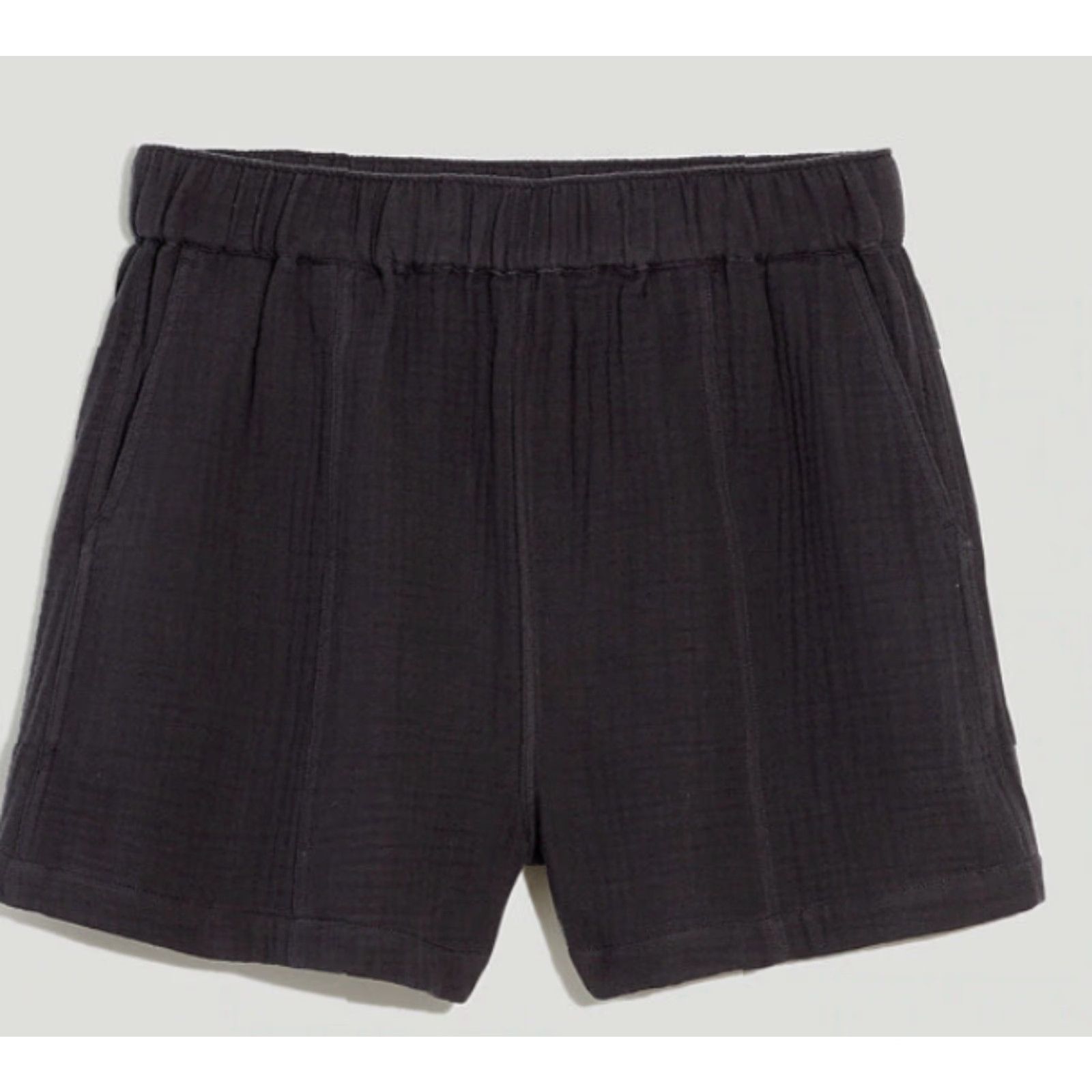 Madewell Madewell Woman Short in Lightspun Gauze Cotton Gray, Pull-On, Size M, 3" Inseam, Relaxed Fit, Casual, Bohemian, Spring/Summer, Women's Size 32" / US 10 / IT 46 - 6 Thumbnail