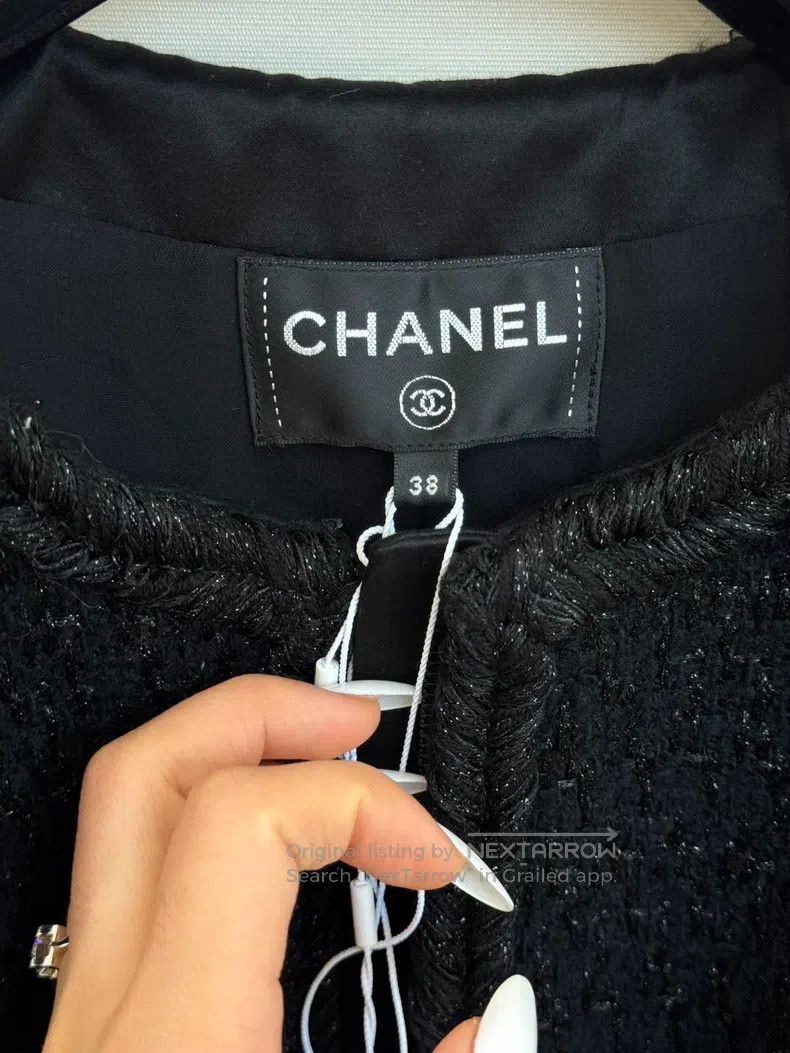 Chanel Chanel Black tweed silk braided long coat Size XS / US 0-2 / IT 36-38 - 5 Thumbnail