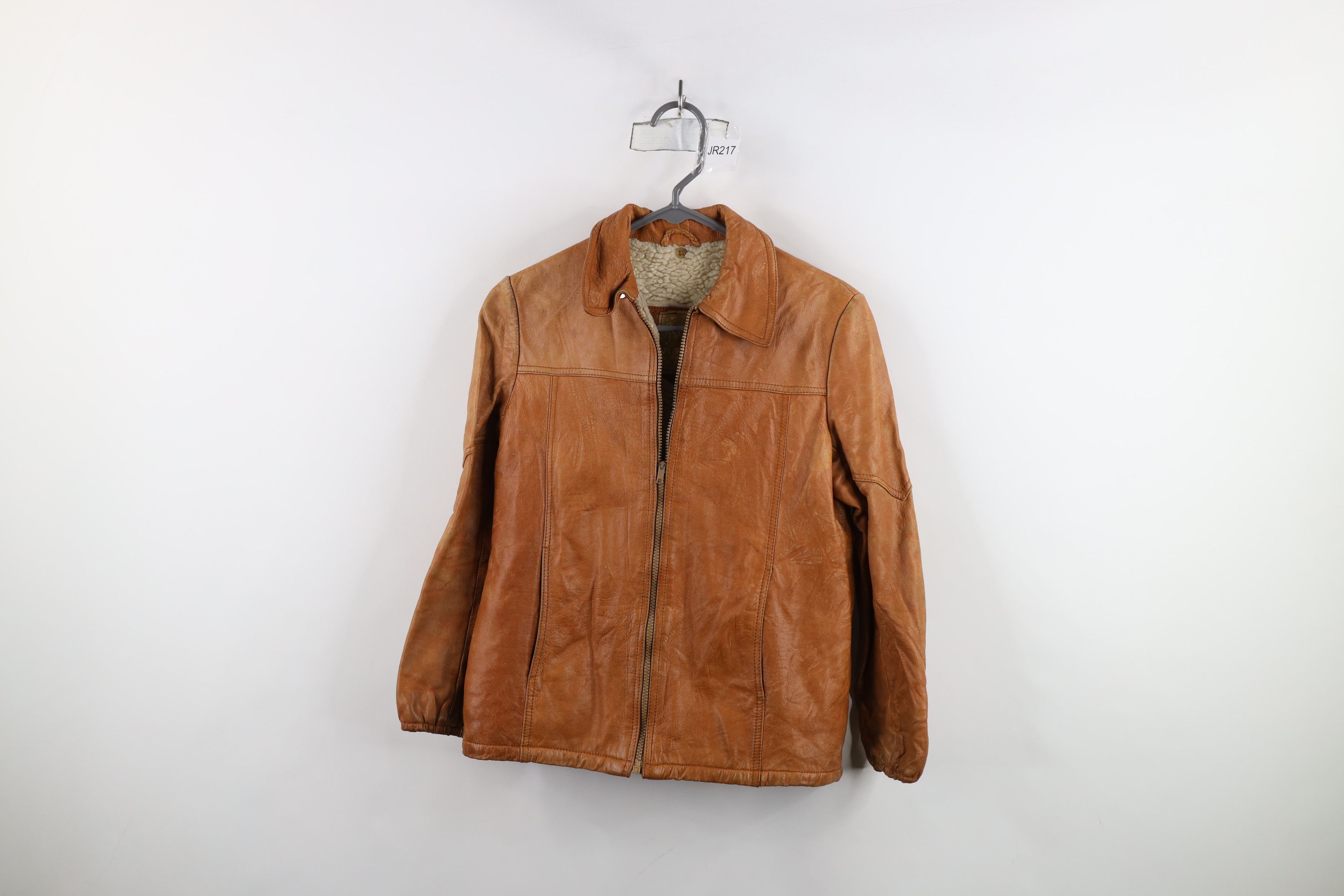 Vintage Vintage 70s Streetwear Deep Pile Fleece Lined Leather Jacket Size XXS / US 00 / IT 34 - 1 Thumbnail