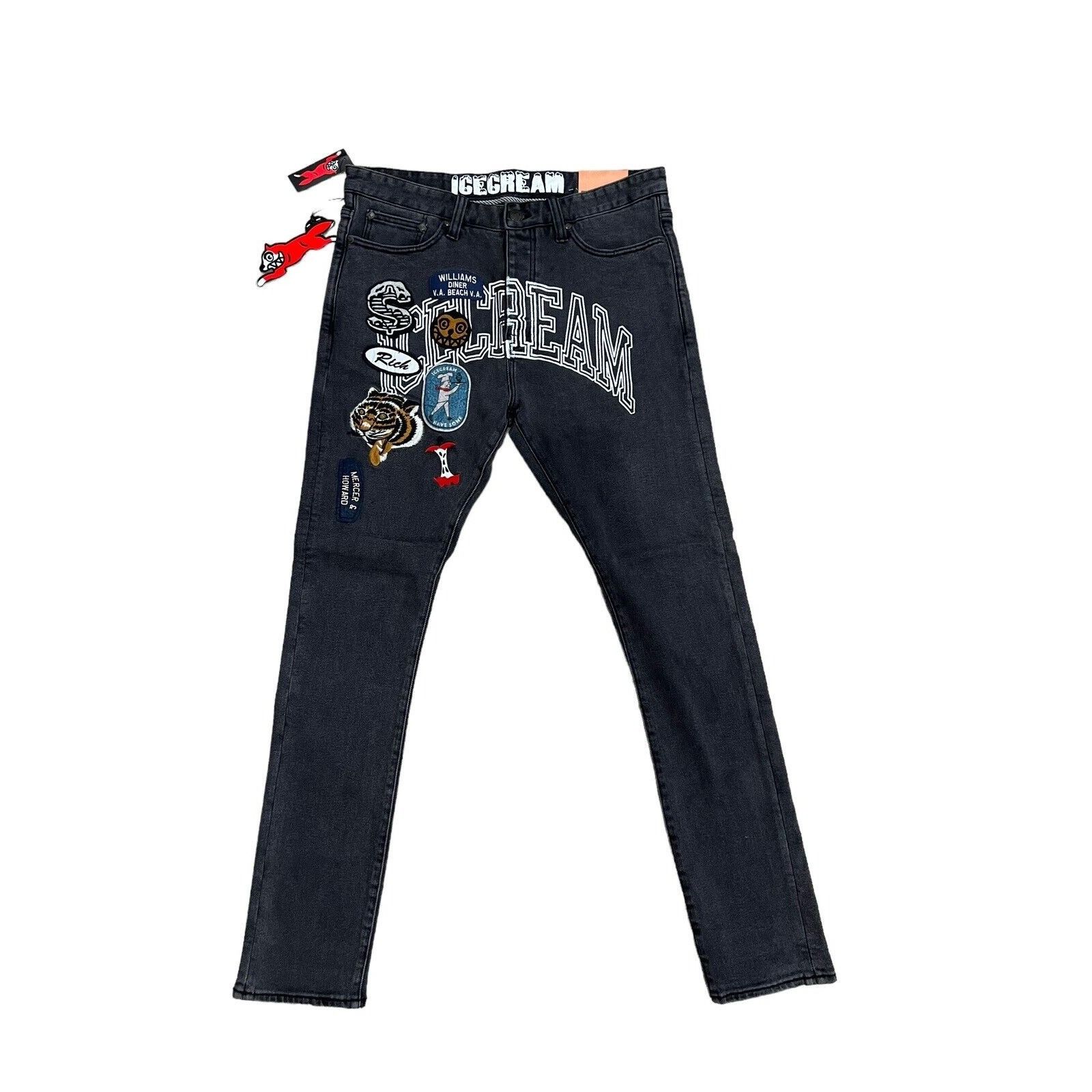 image of Billionaire Boys Club x Icecream Ice Cream Patch Jeans in Black, Men's (Size 34)