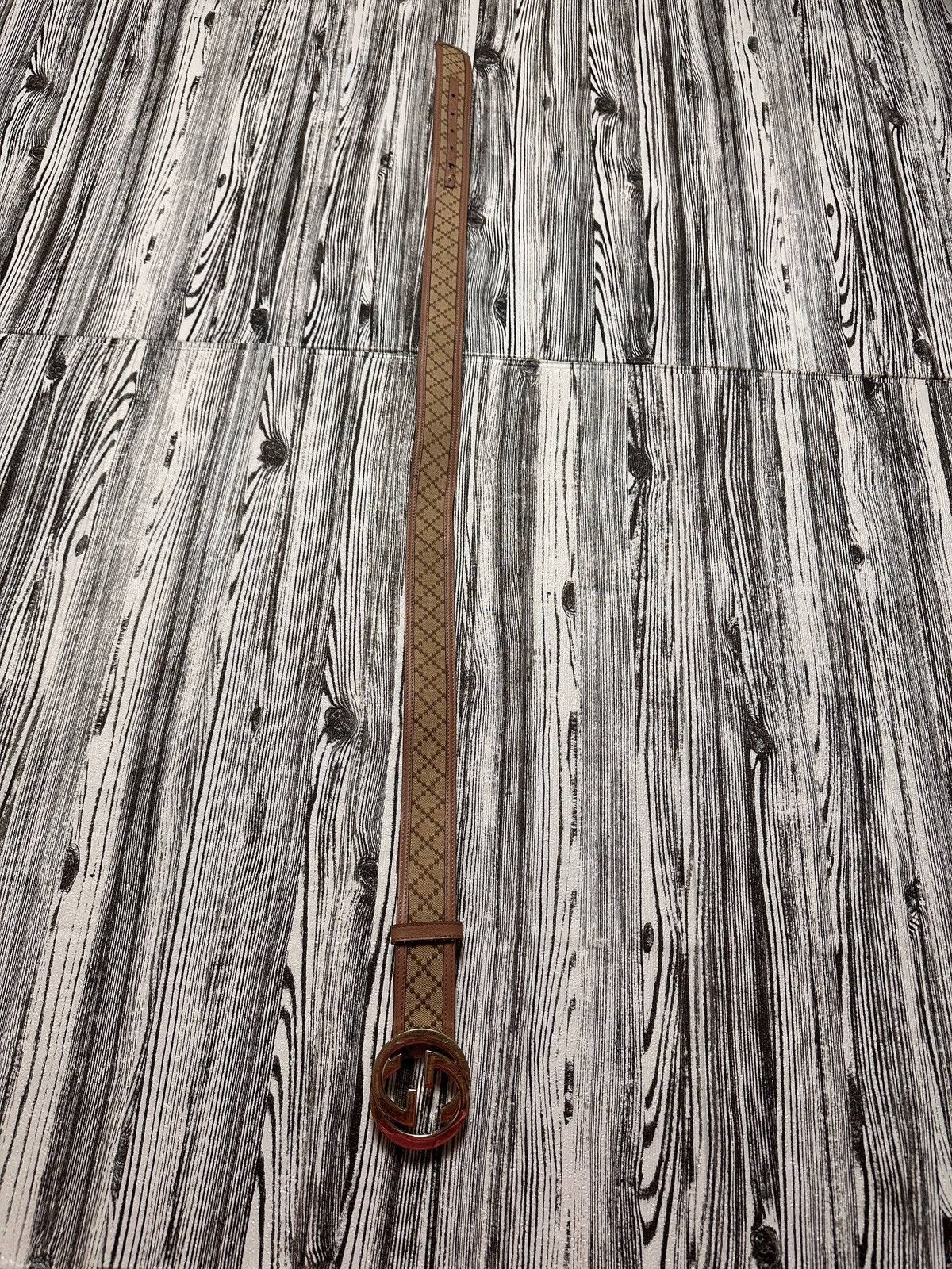 Gucci Gucci Diamante Canvas and Leather Interlocking G Buckle Belt Size ONE SIZE - 13 Thumbnail