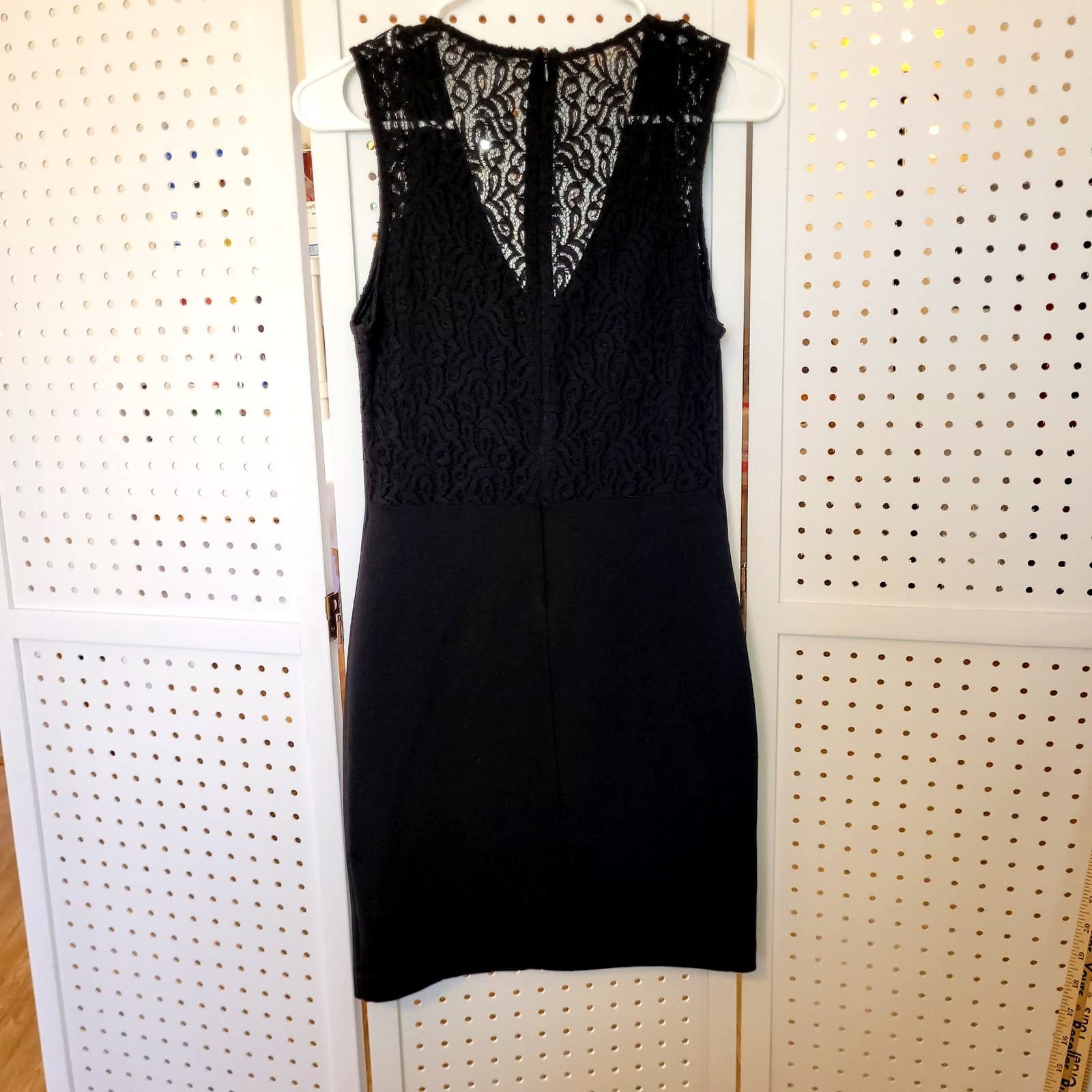 Zara TRAFALUC Zara Women's Dress Medium Black Mini Bodycon Lace. Size M / US 6-8 / IT 42-44 - 10 Thumbnail