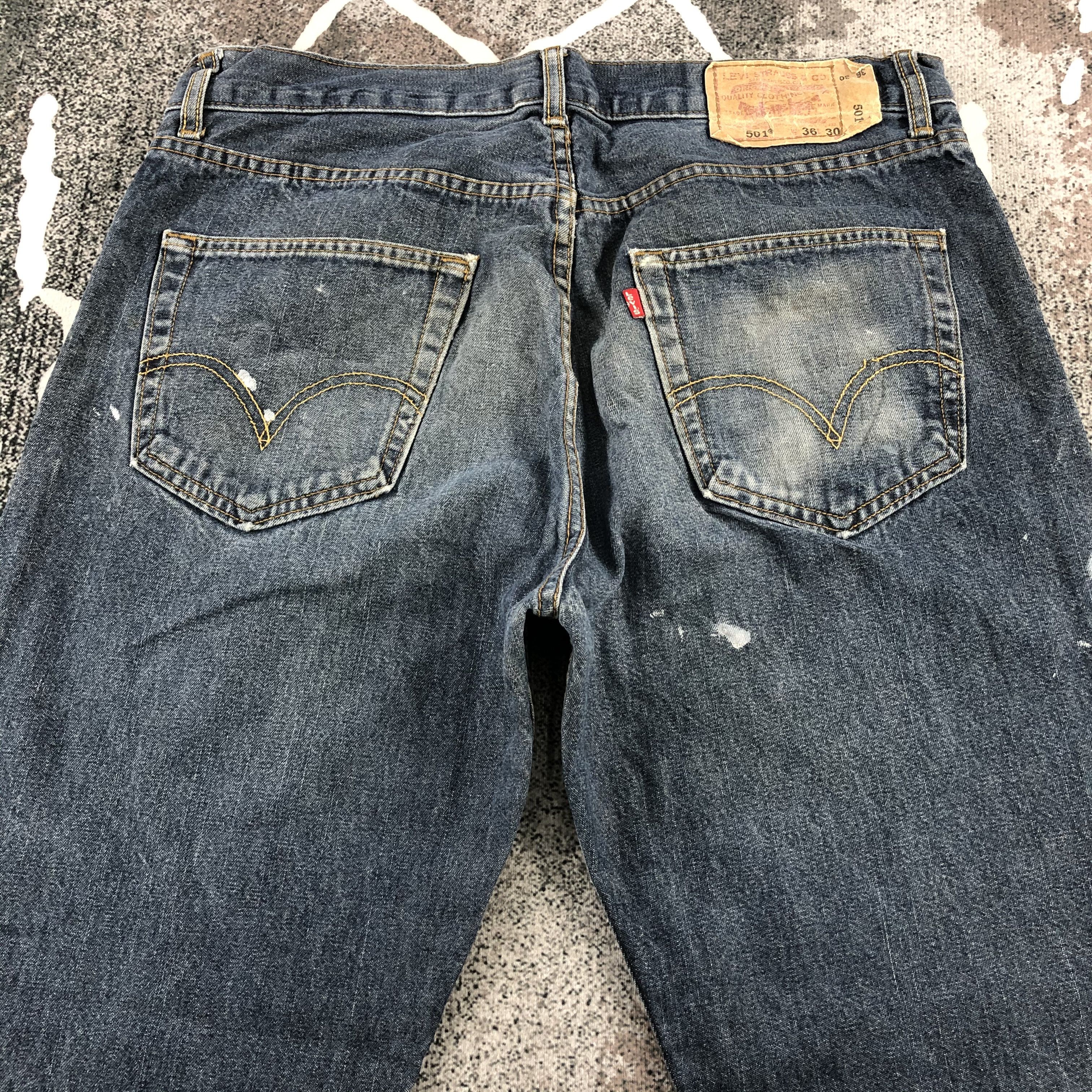 Levi's Vintage Levis 501 Jeans Painted Denim KJ1032 Size US 34 / EU 50 - 4 Thumbnail
