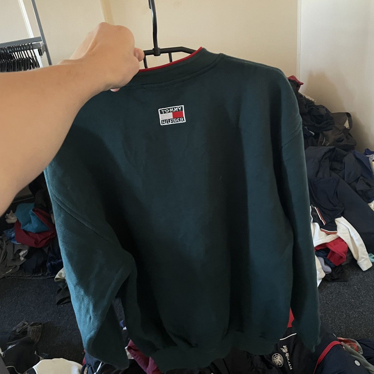 Tommy Hilfiger × Vintage Tommy Hilfiger 90s Vintage Bomber big logo baggy crewneck Size US L / EU 52-54 / 3 - 4 Thumbnail