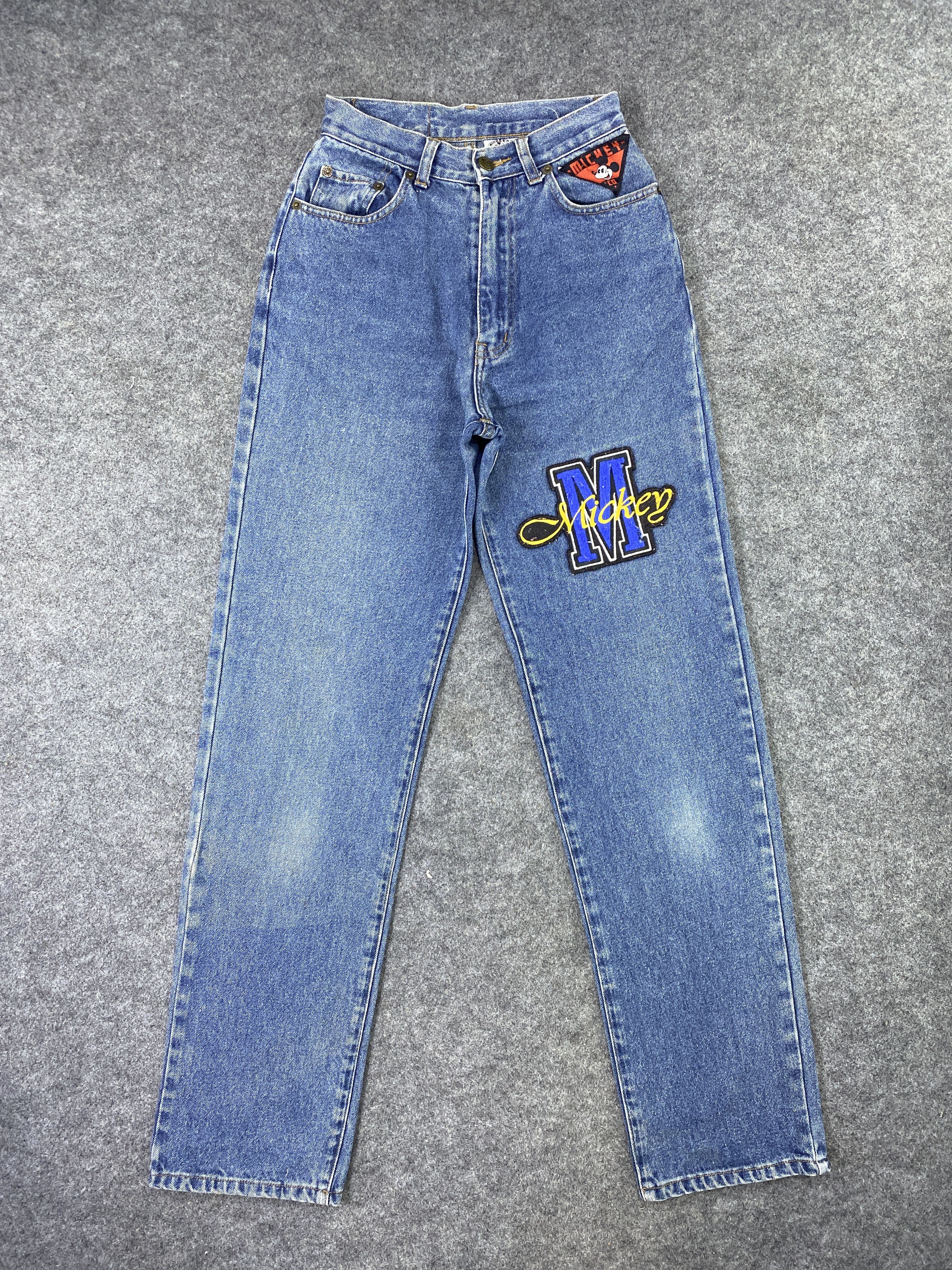 Disney Vintage Disney Mickey Mouse Blue Jeans - J1046 Size 24" / US 00 / IT 34 - 1 Thumbnail