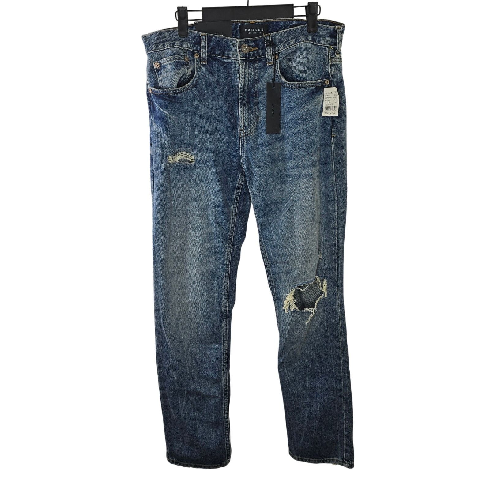 Pacsun Men's Pacsun Slim Fit Distressed Jeans Size 30 x 30 NWT Size US 30 / EU 46 - 1 Thumbnail