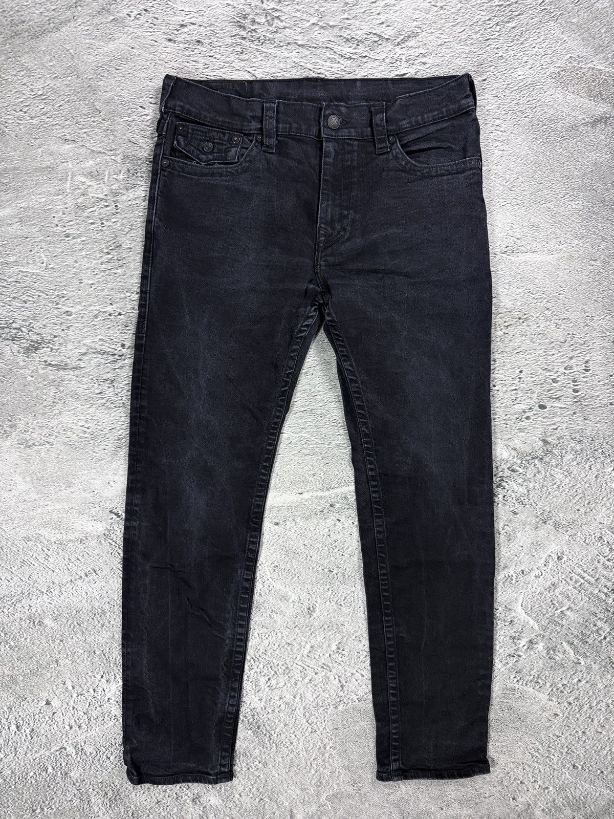 True Religion True Religion black jeans white horseshoe logo Y2K Rocco Size US 34 / EU 50 - 6 Thumbnail