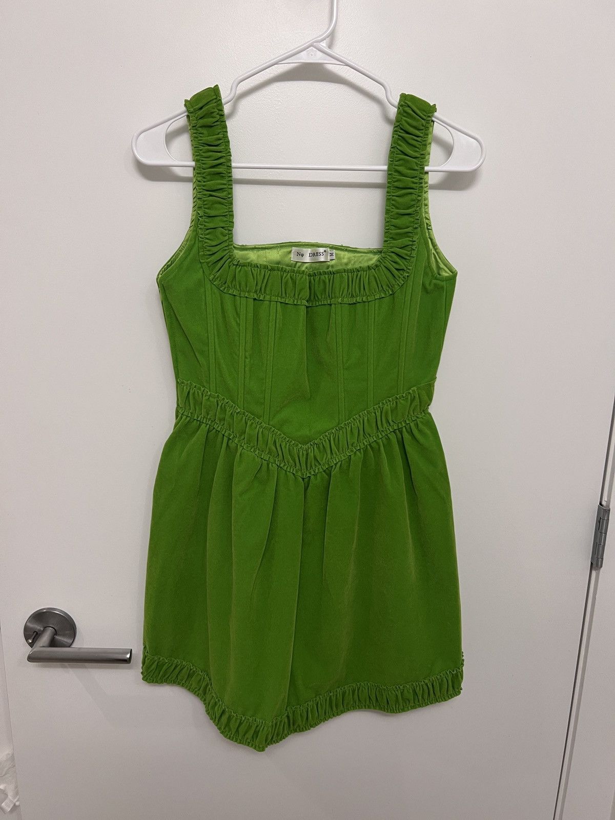 Nodress Green Velvet Mini Dress Size M / US 6-8 / IT 42-44 - 1 Thumbnail