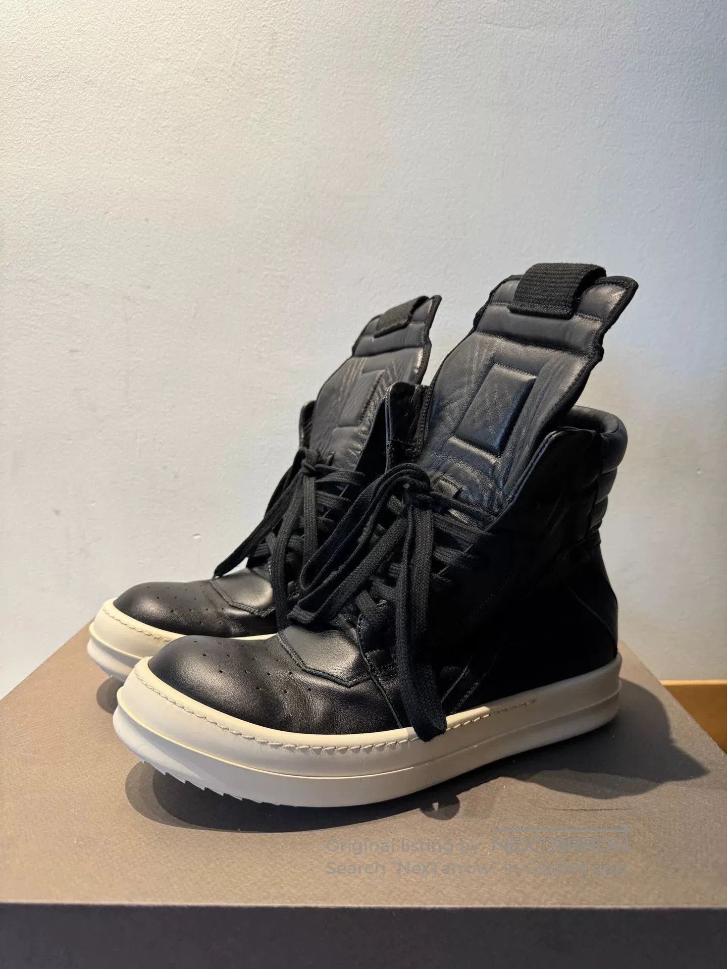 Rick Owens rick owens black leather high. Size US 6.5 / EU 39-40 - 1 Thumbnail