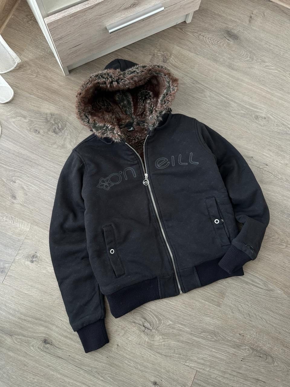 If Six Was Nine × Japanese Brand × Vintage Vintage If Six Nine Style Faux Fur O'Neill Black Hoodie Size M / US 6-8 / IT 42-44 - 6 Thumbnail