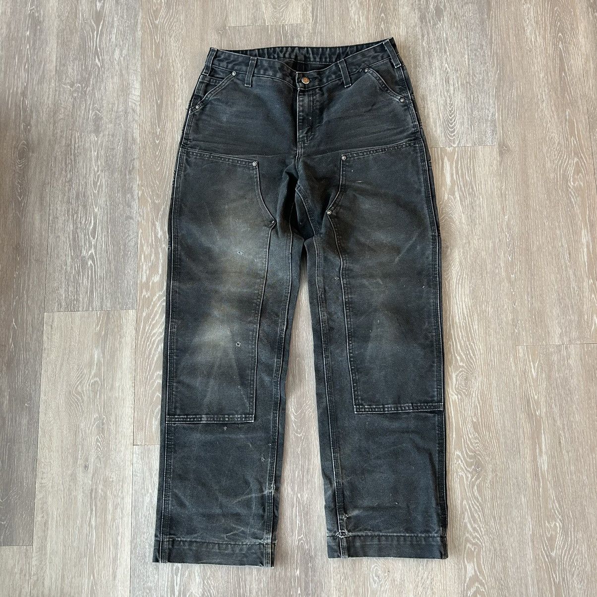 Carhartt × Vintage Faded Black Carhartt Double knee pants Size 28" / US 6 / IT 42 - 1 Thumbnail