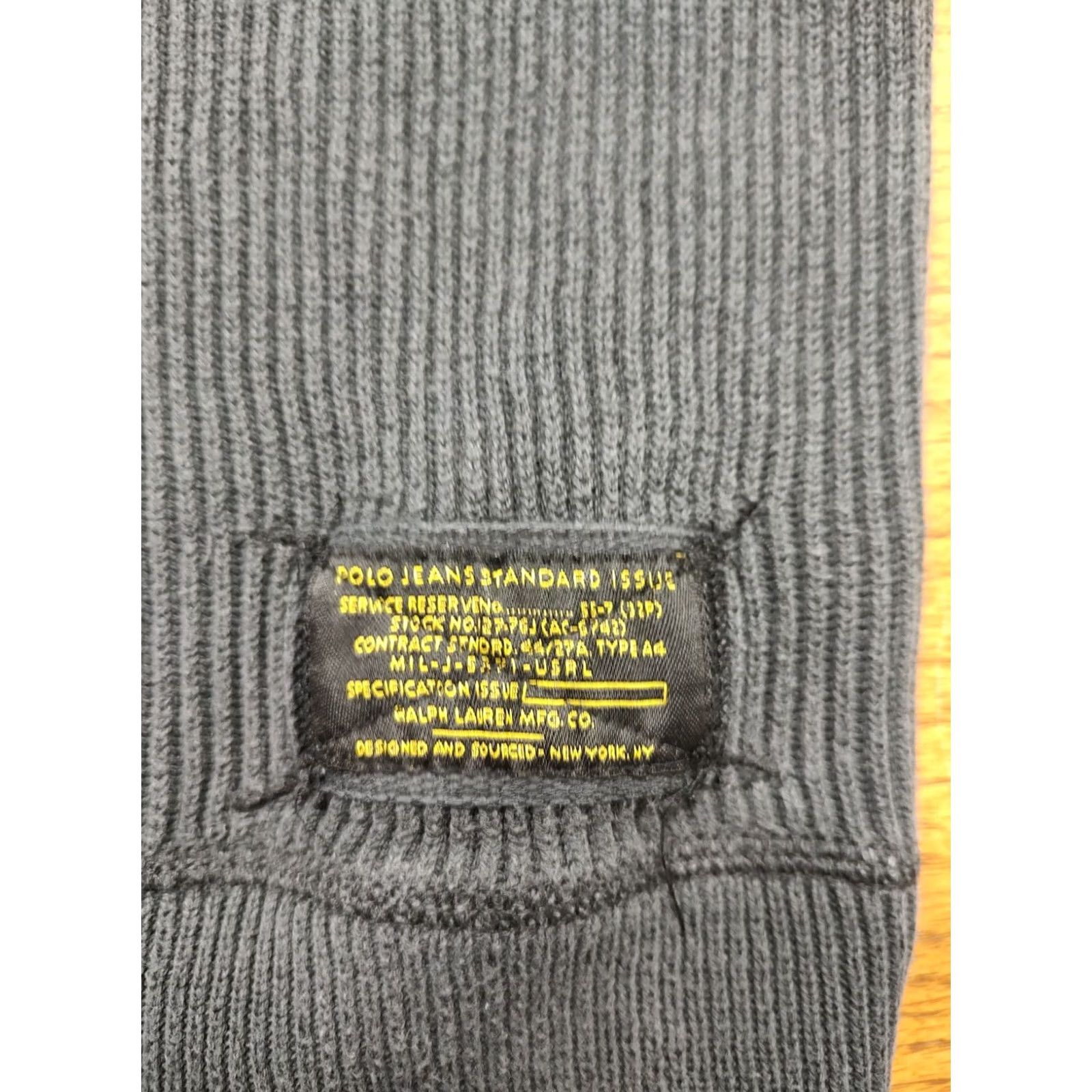 Polo Ralph Lauren VINTAGE Polo Ralph Lauren Sweater M Gray Ribbed 1/4 Zip Standard Issue Military Style Pullover Mens Size US M / EU 48-50 / 2 - 3 Thumbnail