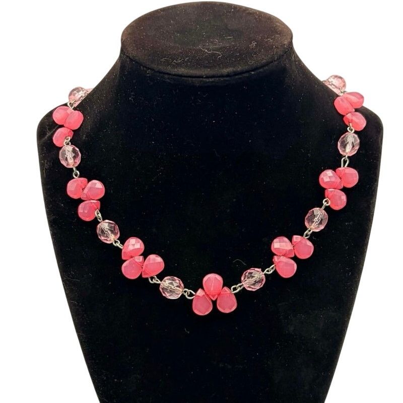 Other Pink Crystal Drop Necklace Size ONE SIZE - 1 Thumbnail