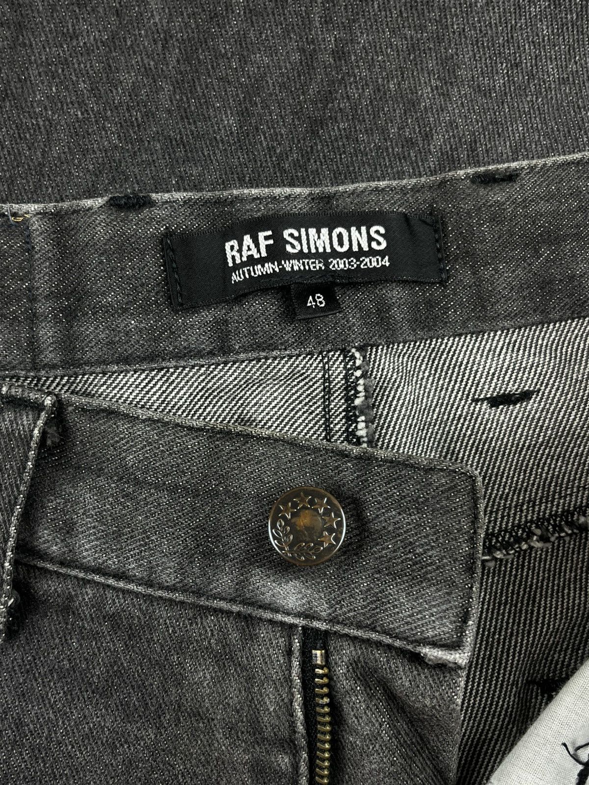 Raf Simons AW03 Raf Simons Closer Bootcut Raw Hem Grey Denim Jeans Size US 30 / EU 46 - 8 Thumbnail