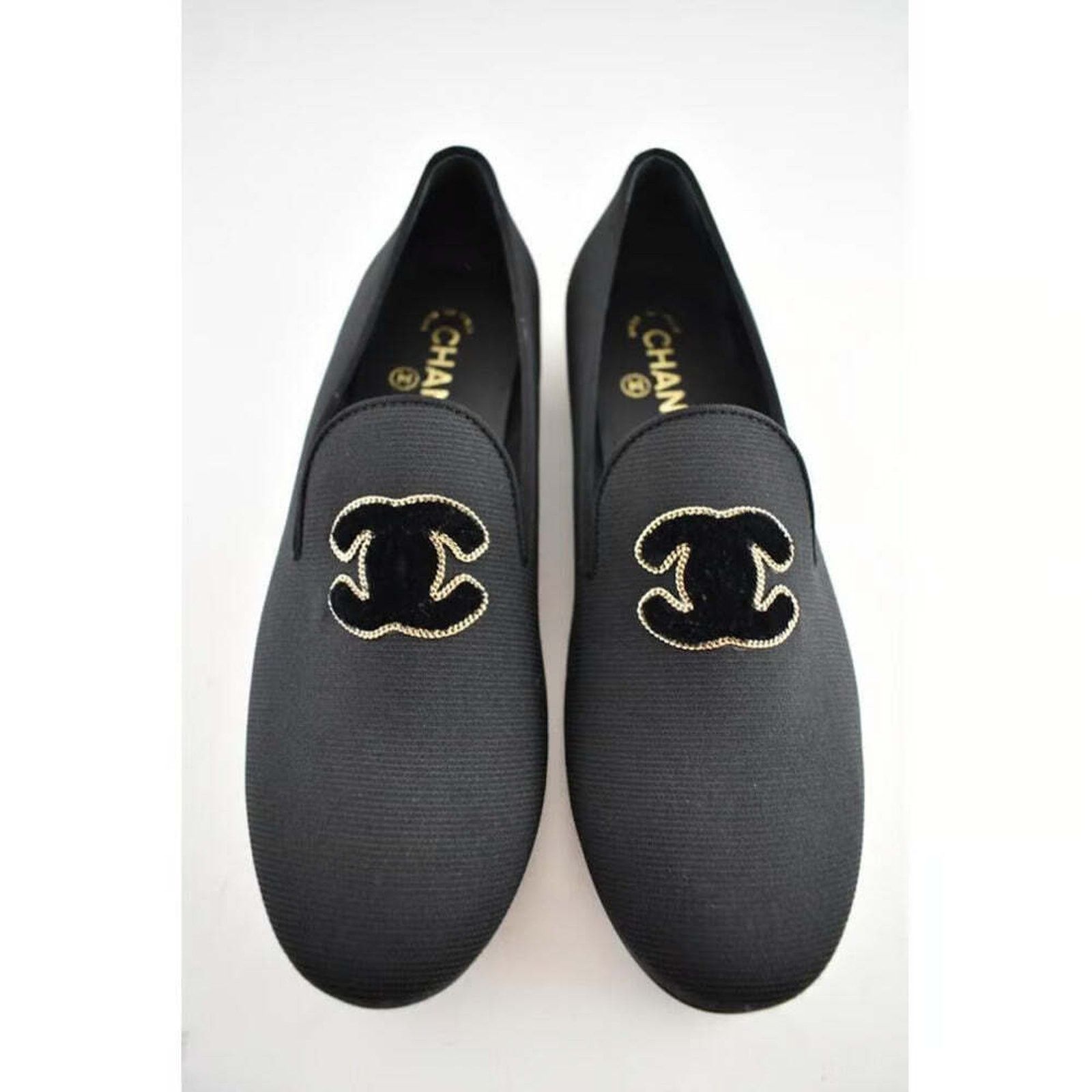 Chanel Grosgrain Chain Around Mule Mocasin Ballet Loafer Flat 34.5 Size US 4.5 / IT 34.5 - 1 Thumbnail