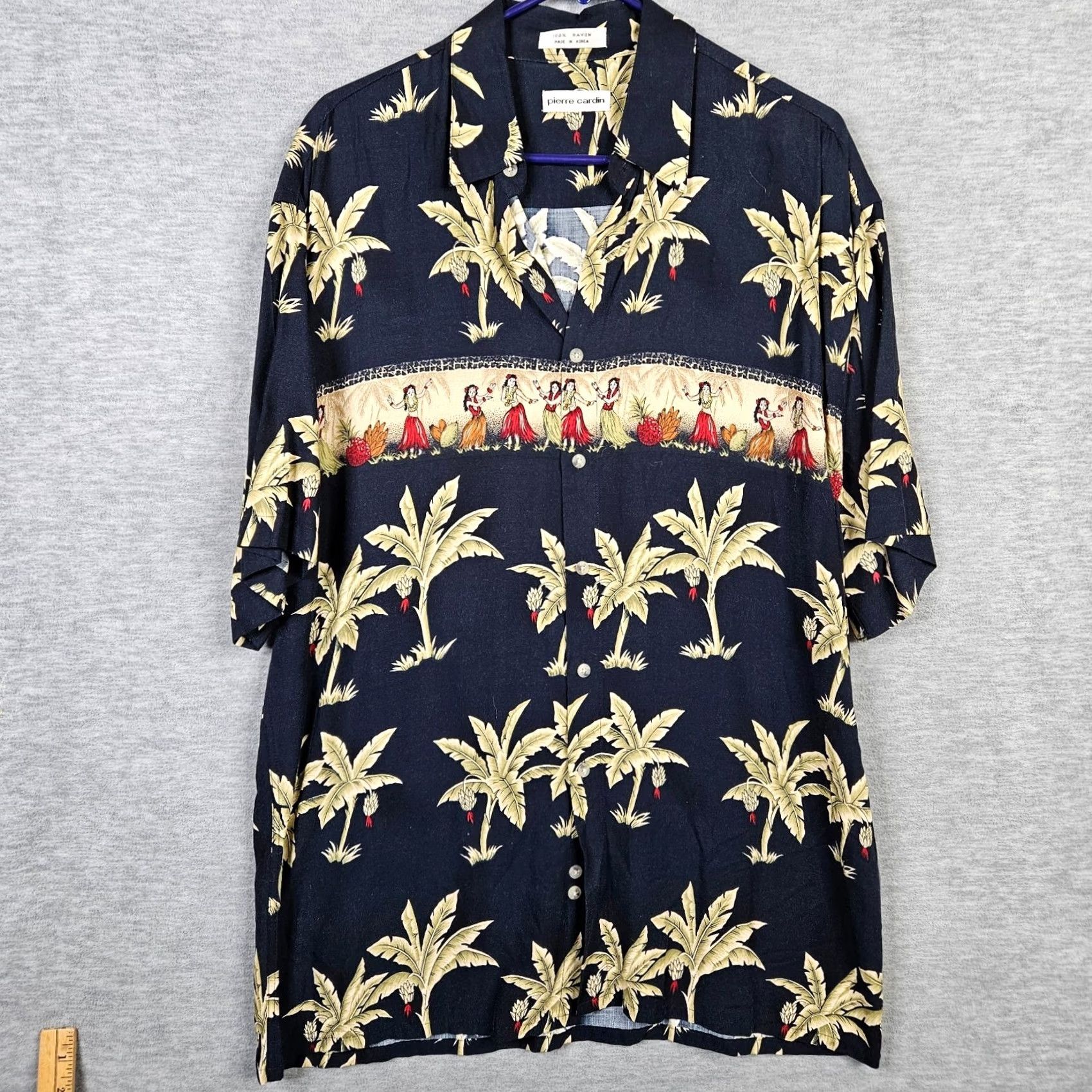 Pierre Cardin Pierre Cardin Men's Aloha Hawaiian Palm Trees Printed Shirt Sz M Size US M / EU 48-50 / 2 - 2 Thumbnail