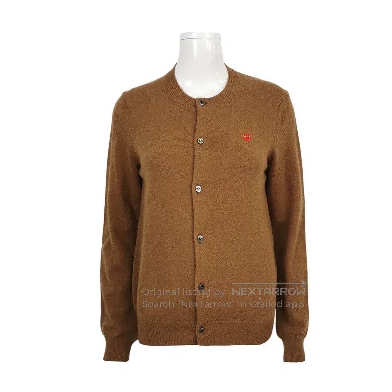 Comme des Garcons Comme Des Garcons Brown love cardigan wool sweater Size L / US 10 / IT 46 - 1 Thumbnail