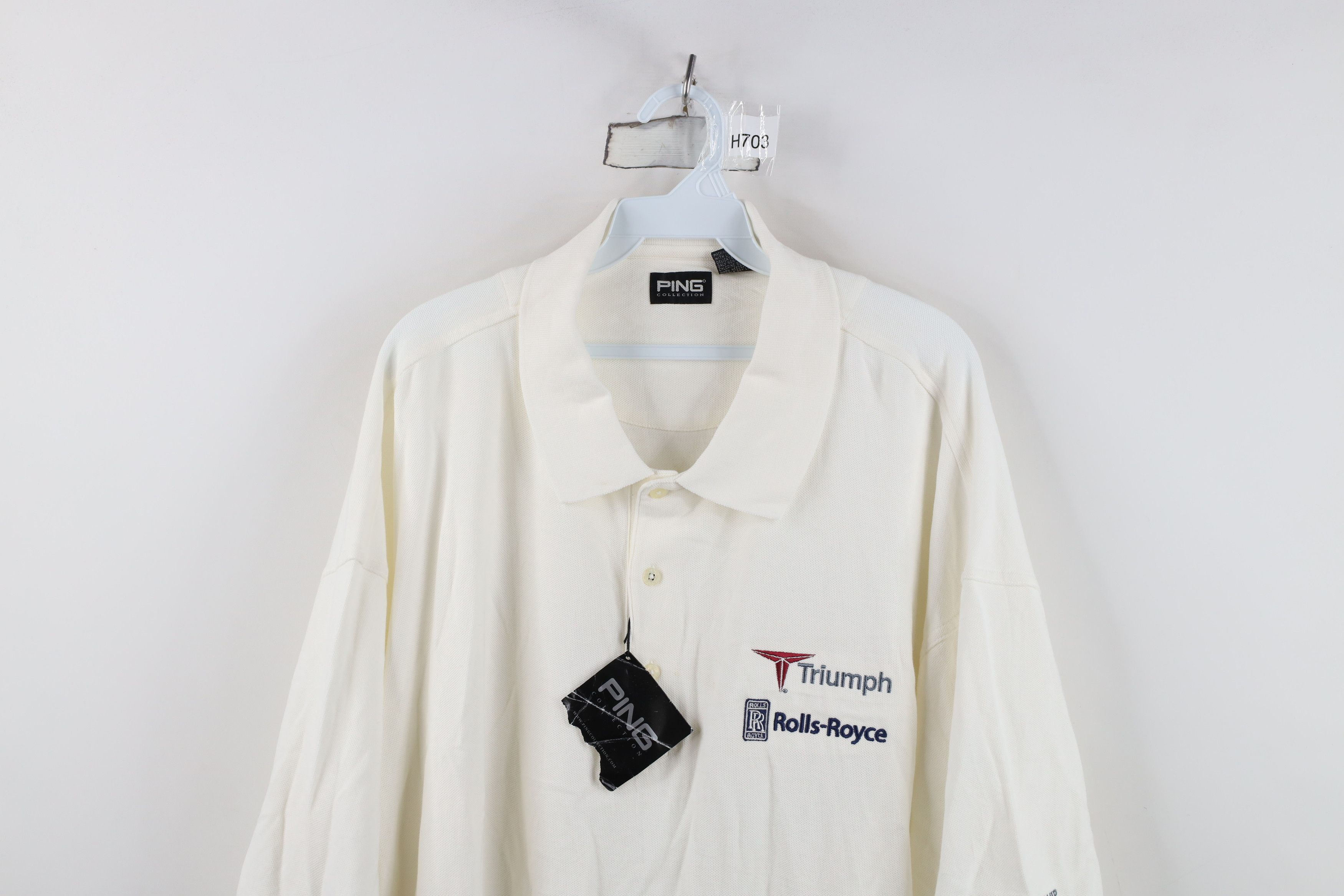 PING Deadstock Vintage 90s Ping Golf Rolls Royce Golf Polo Shirt Size US XXL / EU 58 / 5 - 2 Thumbnail