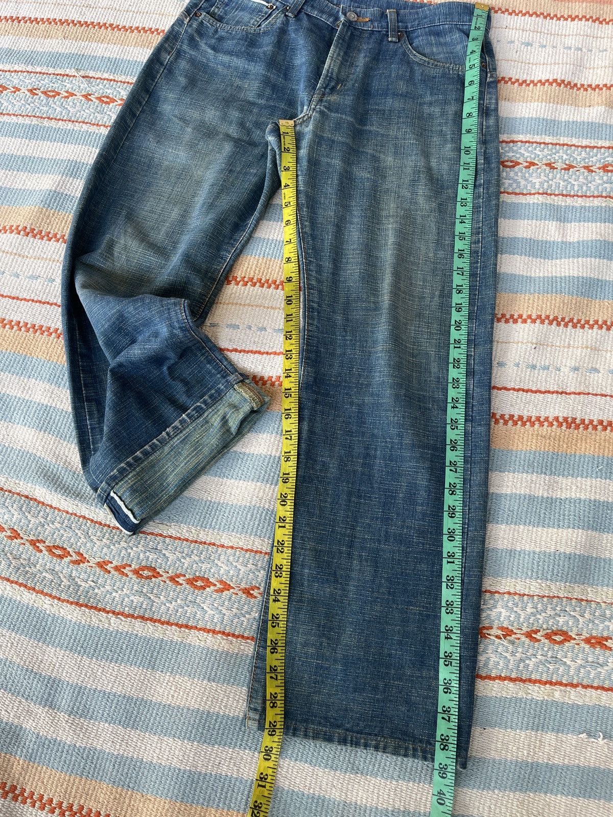 Edwin Rare‼️Vintage 90s🔥EDWIN🔥13oz Grand Blue Selvedge Denim Size US 33 - 12 Thumbnail