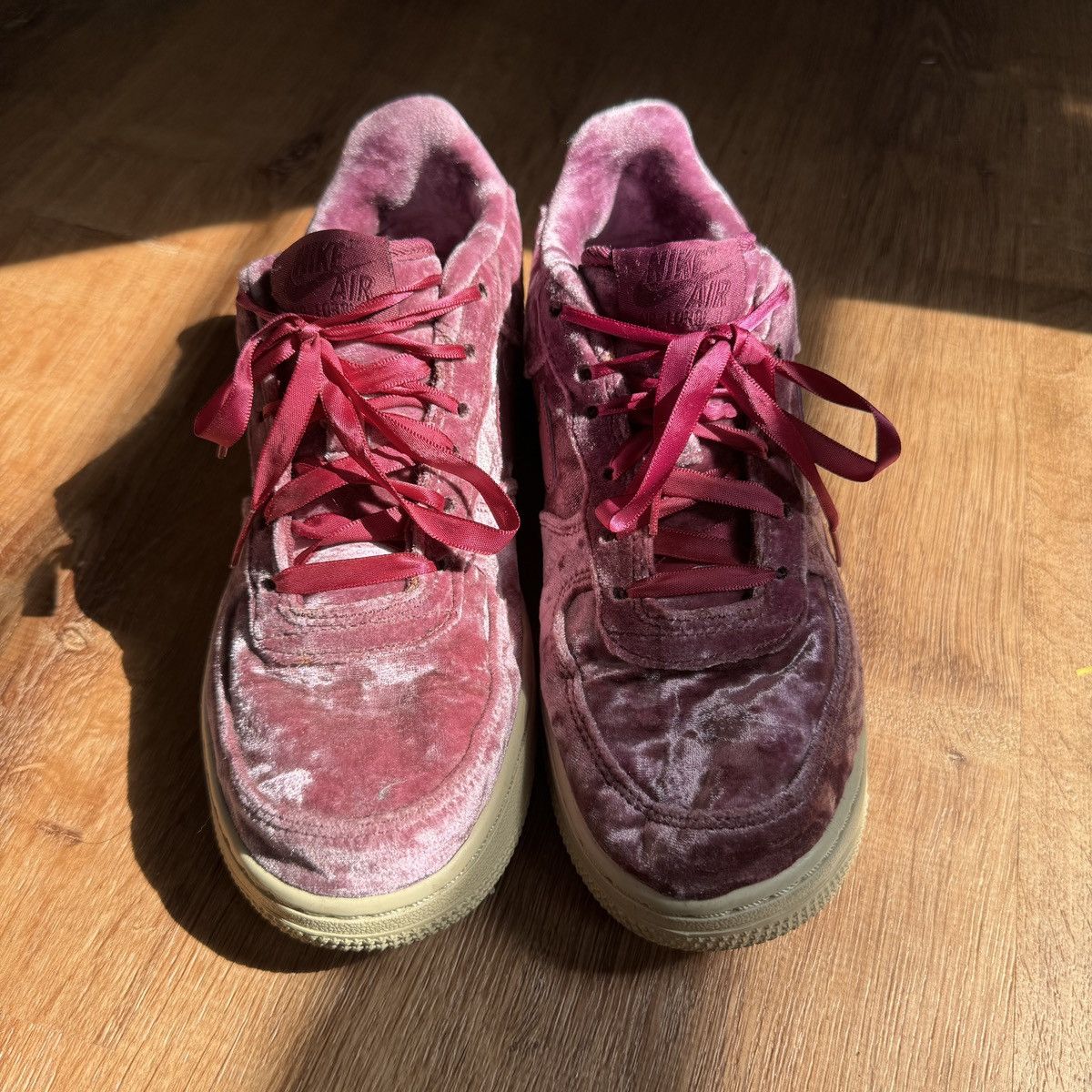 Nike Pink velvet Nike Air Force 1s Size US 5.5 / IT 35.5 - 3 Thumbnail