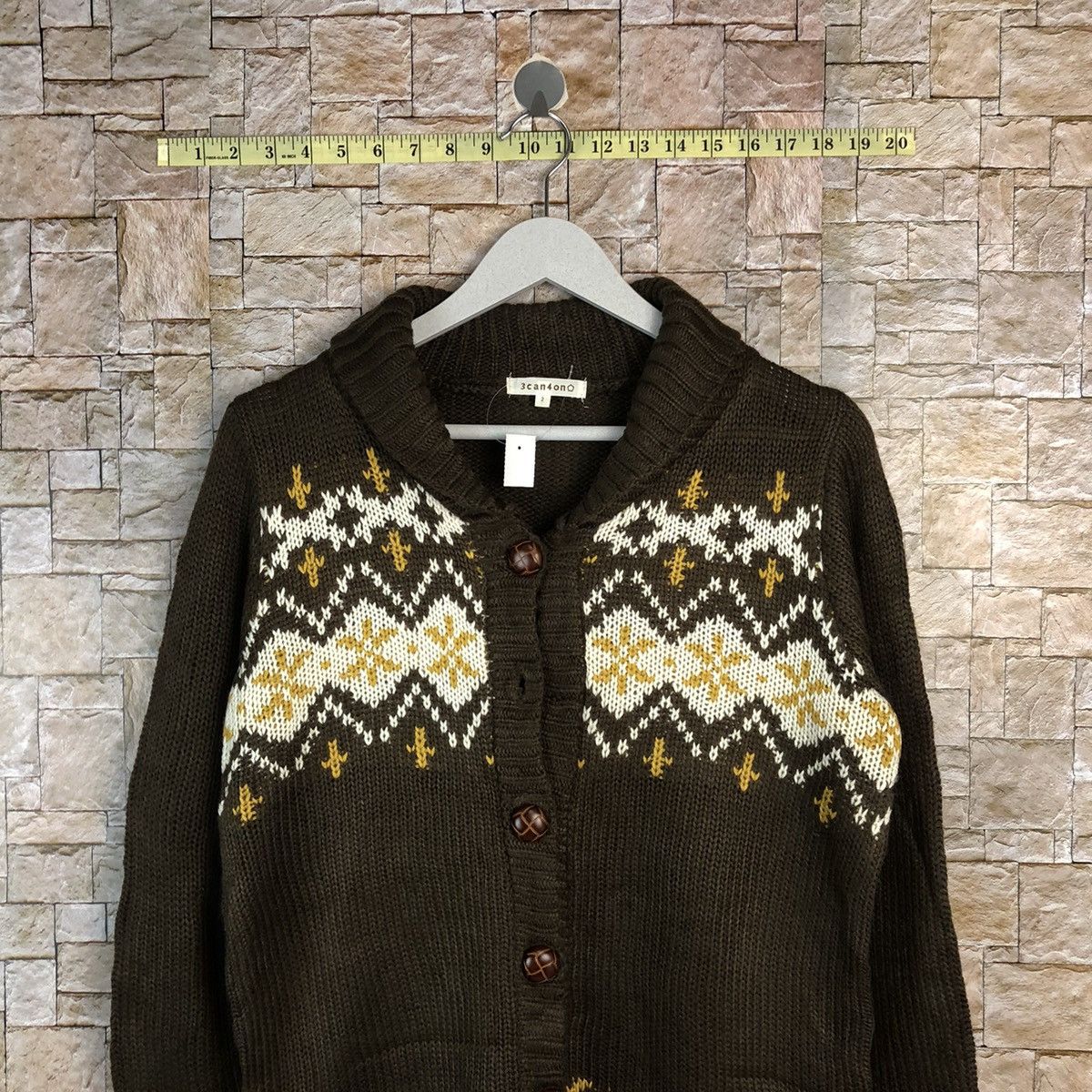 Japanese Brand 3 Can 4 on Brown Cardigan Knitwear #A863 Size US M / EU 48-50 / 2 - 2 Thumbnail