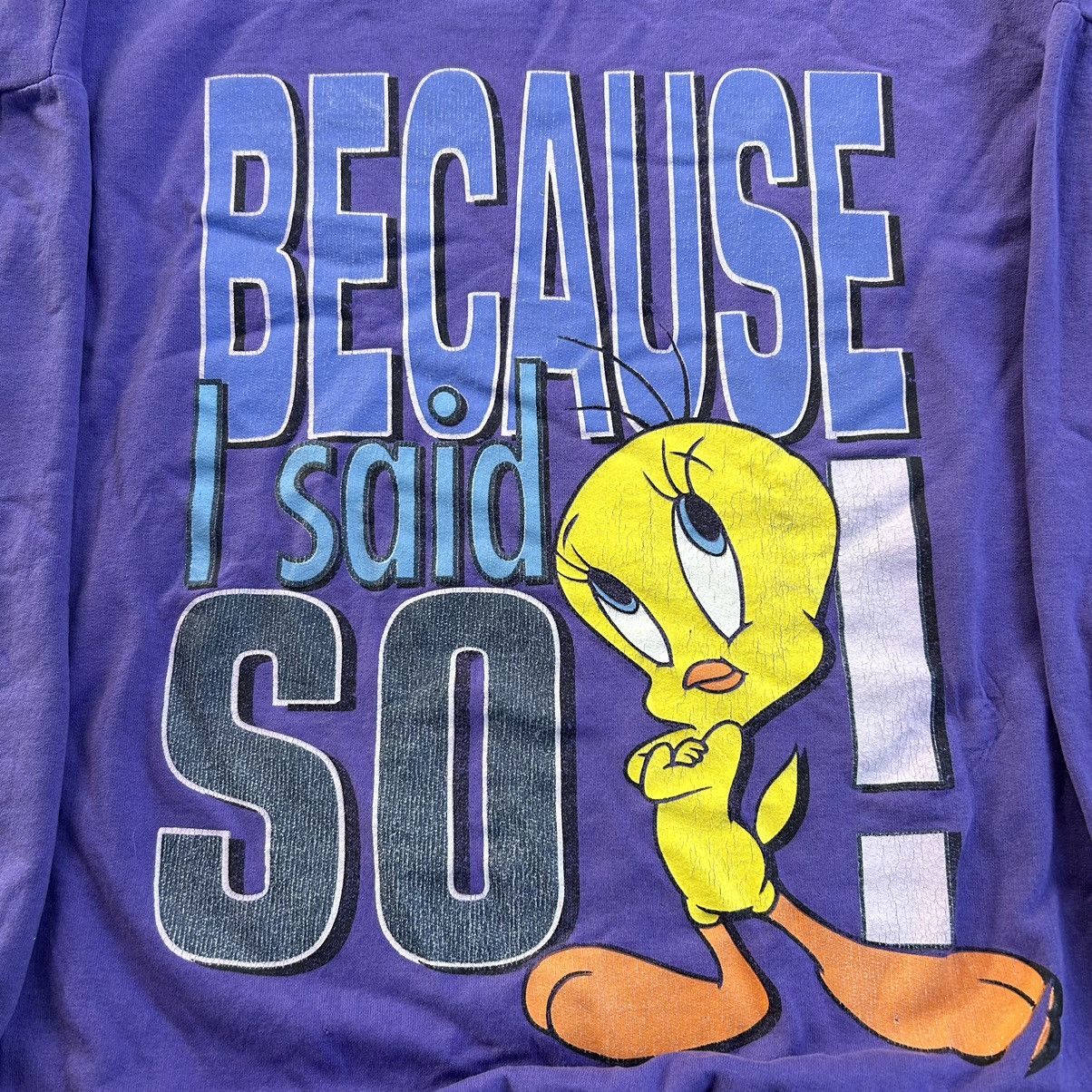 Vintage × Warner Bros Vintage 90s Looney Tunes Tweety Because I Said So Crewneck Size US XL / EU 56 / 4 - 8 Thumbnail