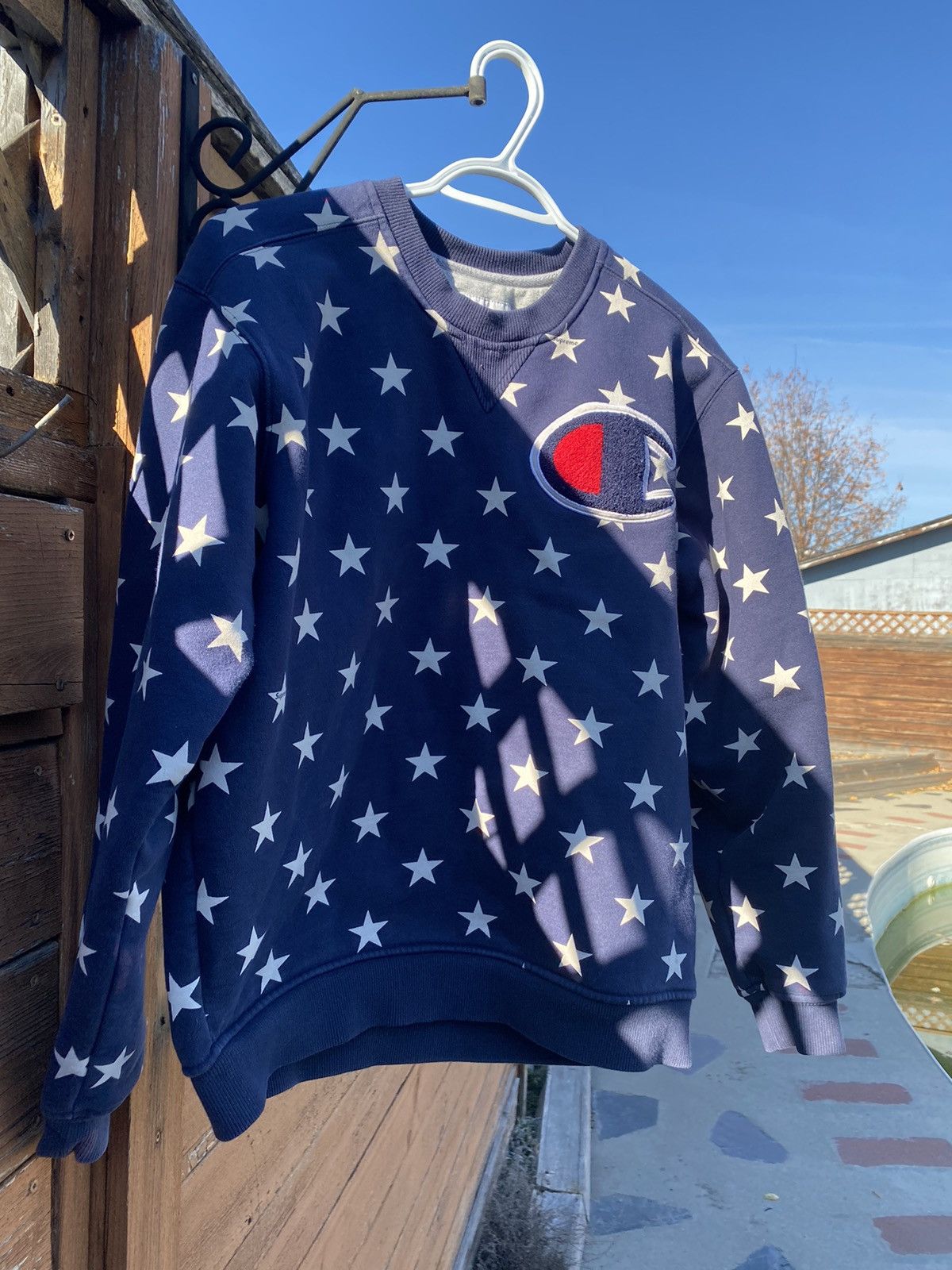 Champion × Supreme Supreme X Champion Stars Crewneck Navy Size US M / EU 48-50 / 2 - 2 Thumbnail