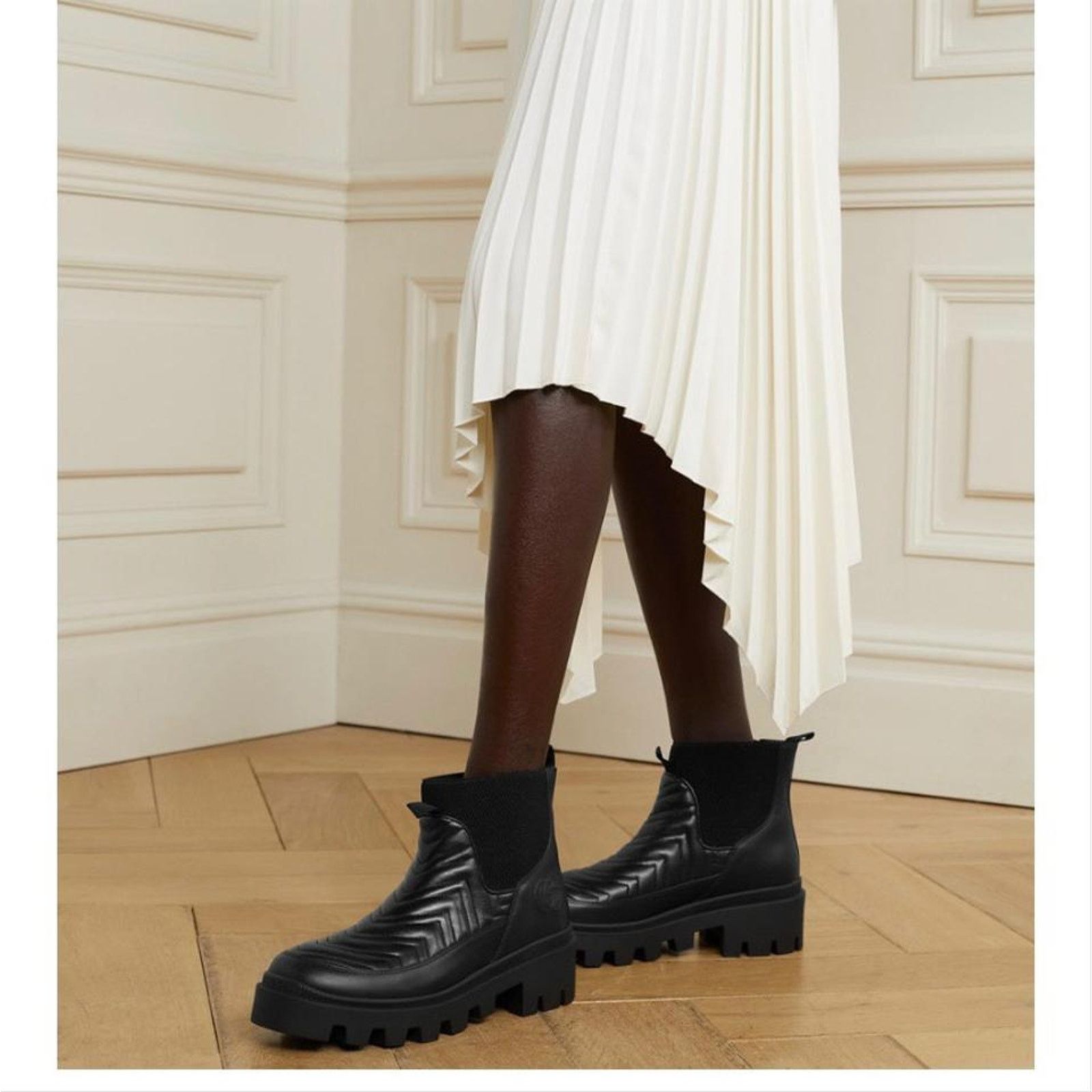 Gucci Frances GG logo embroidered matelasse quilted Chelsea boots Size US 10 / IT 40 - 2 Thumbnail
