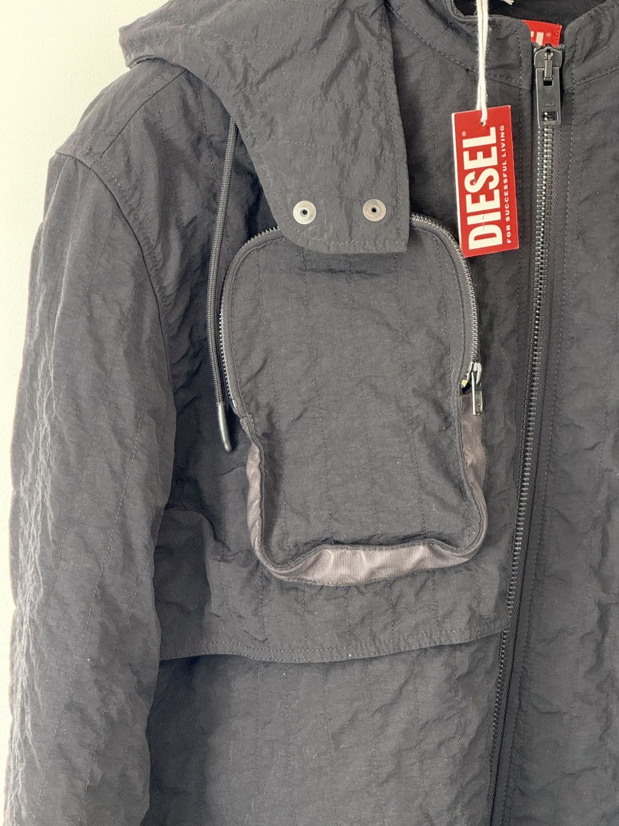 A-COLD-WALL* × Diesel NEW Archive RARE Diesel X ACW Black Quilted Hooded Jacket L Size US L / EU 52-54 / 3 - 17 Thumbnail