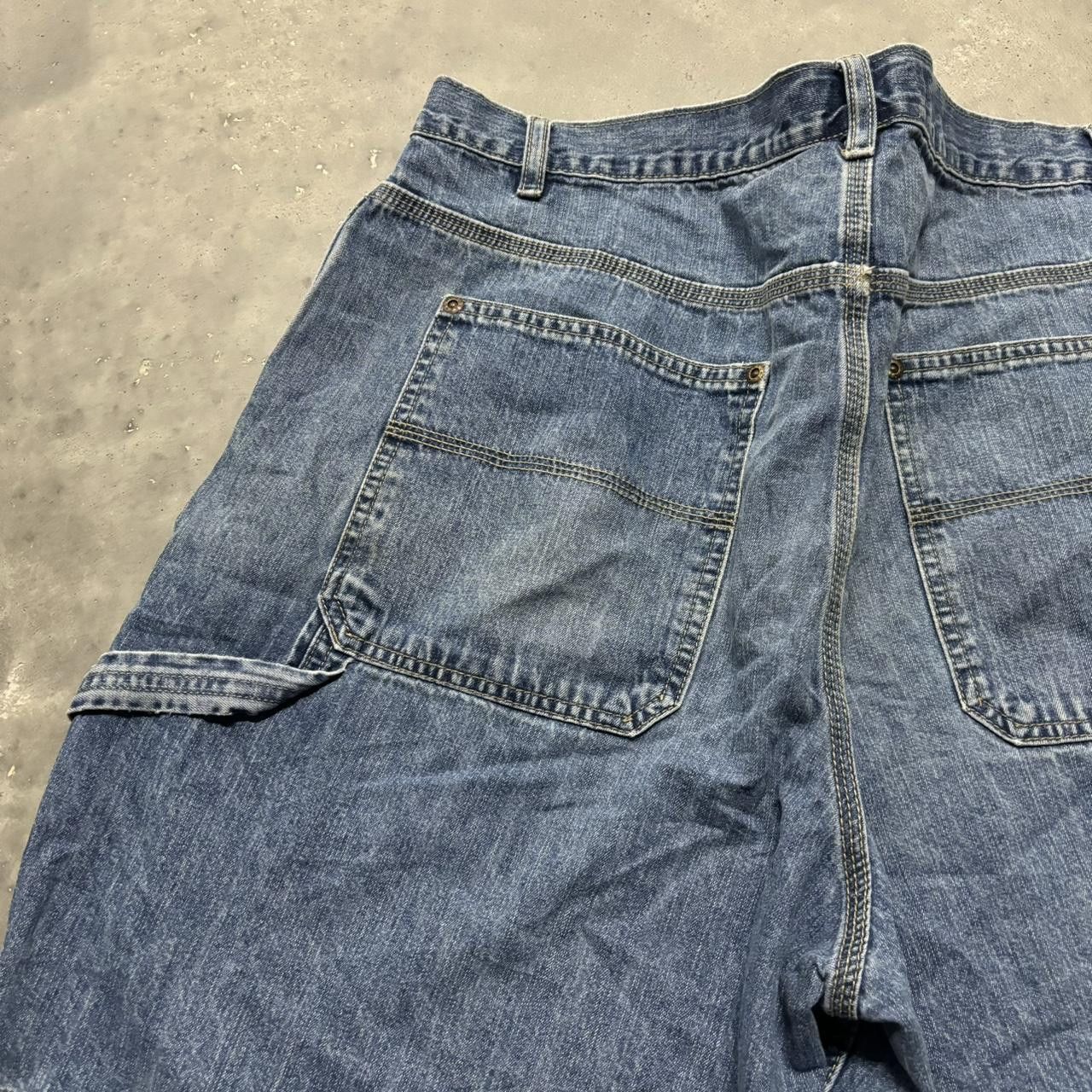 Japanese Brand × Vintage Crazy Vintage Y2K/2000s Grunge Skater Carpenter Jean Shorts Jorts! Size US 38 / EU 54 - 4 Thumbnail