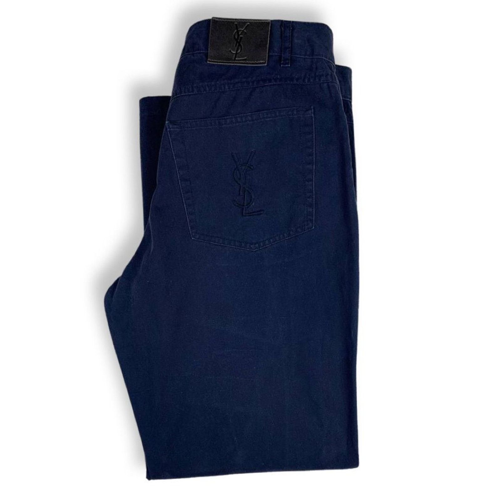 Yves Saint Laurent Yves Saint Laurent YSL Logo Navy Pants Size US 34 / EU 50 - 1 Thumbnail