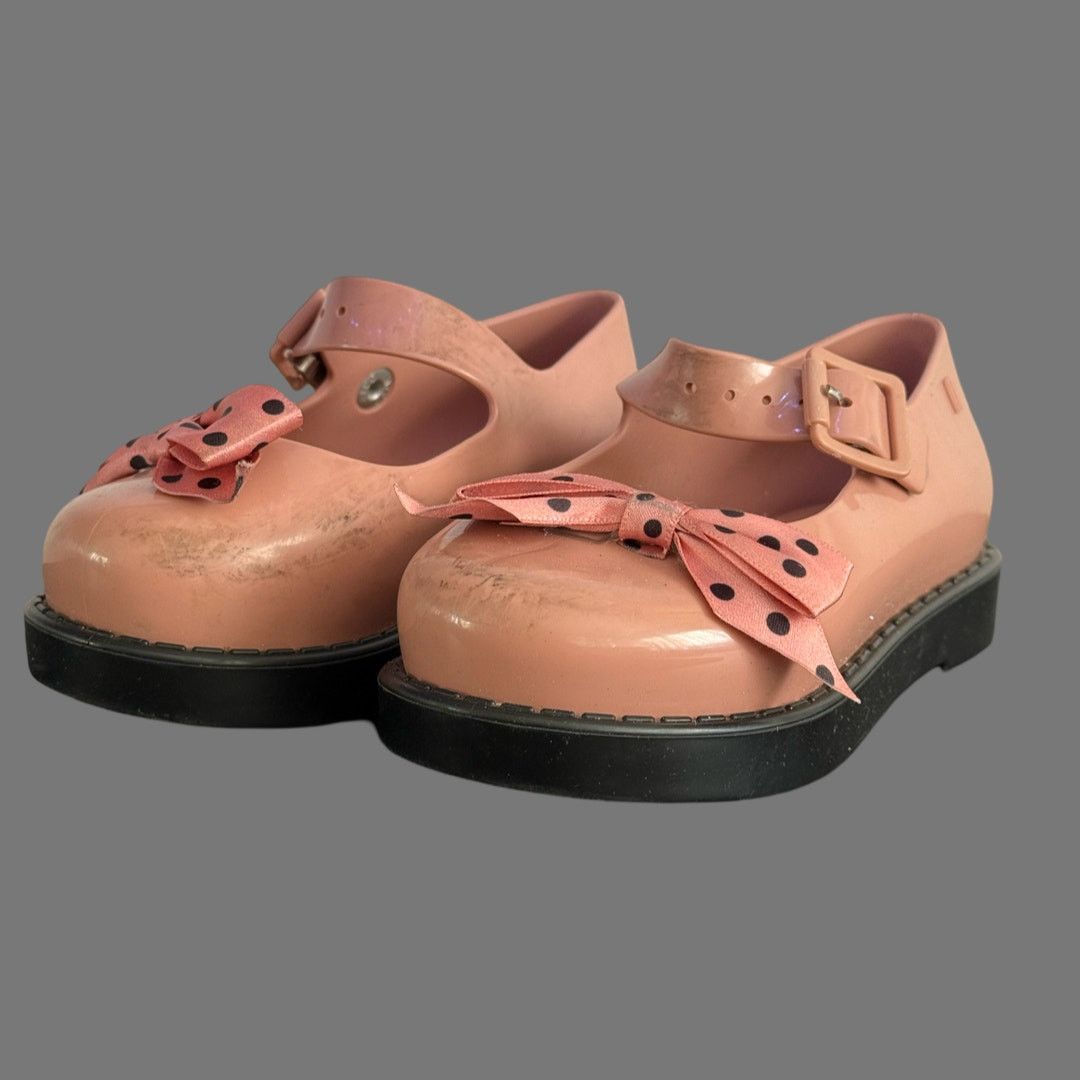 Other Mini Melissa Maggie Bow Girls Shoes Pink Black Size 8 GUC Size US 8 / IT 38 - 2 Thumbnail