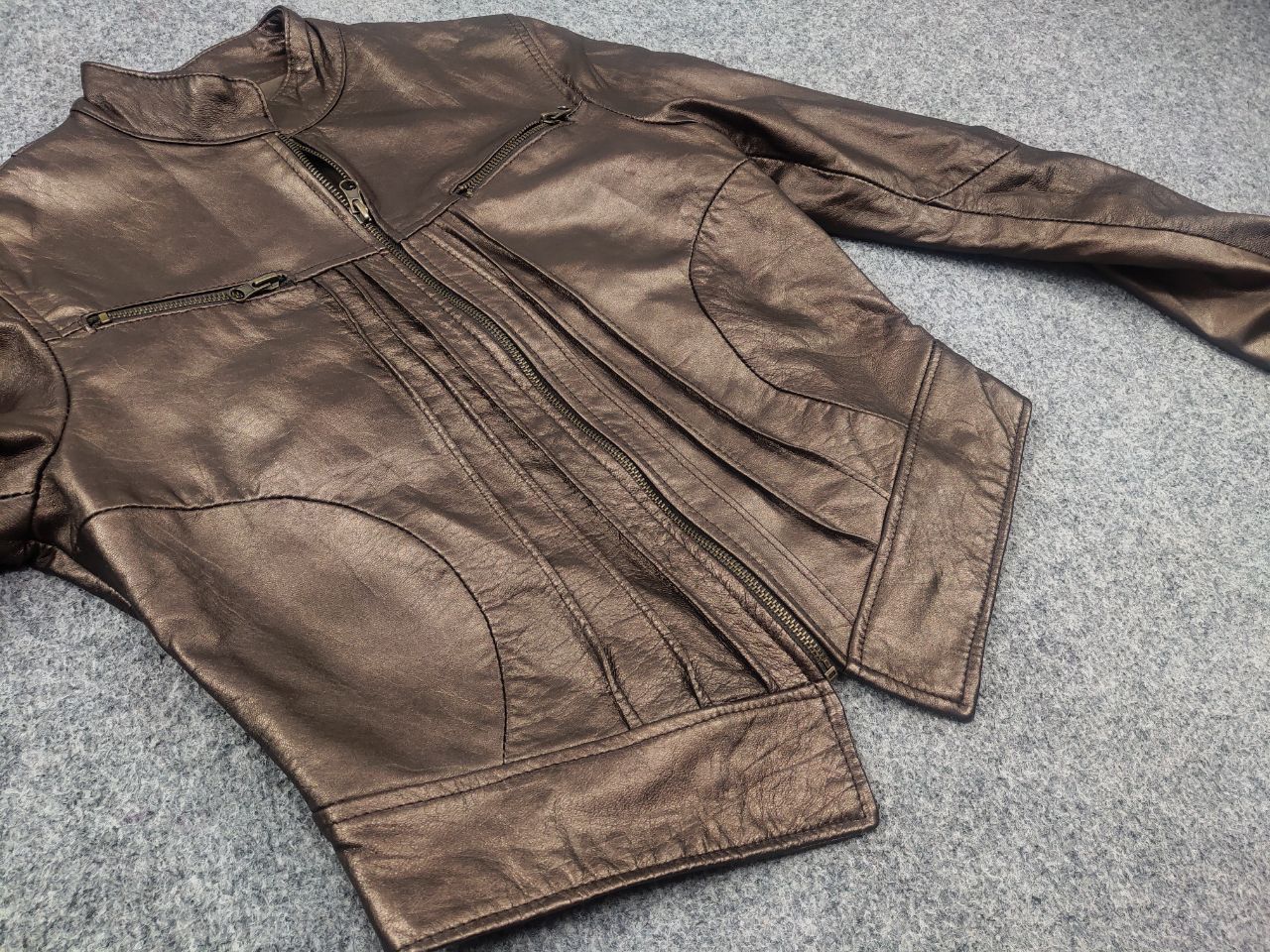 Morgan De Toi Vintage Morgan De Toi Y2K Leather Moto Biker Bronze Jacket Size S / US 4 / IT 40 - 9 Thumbnail