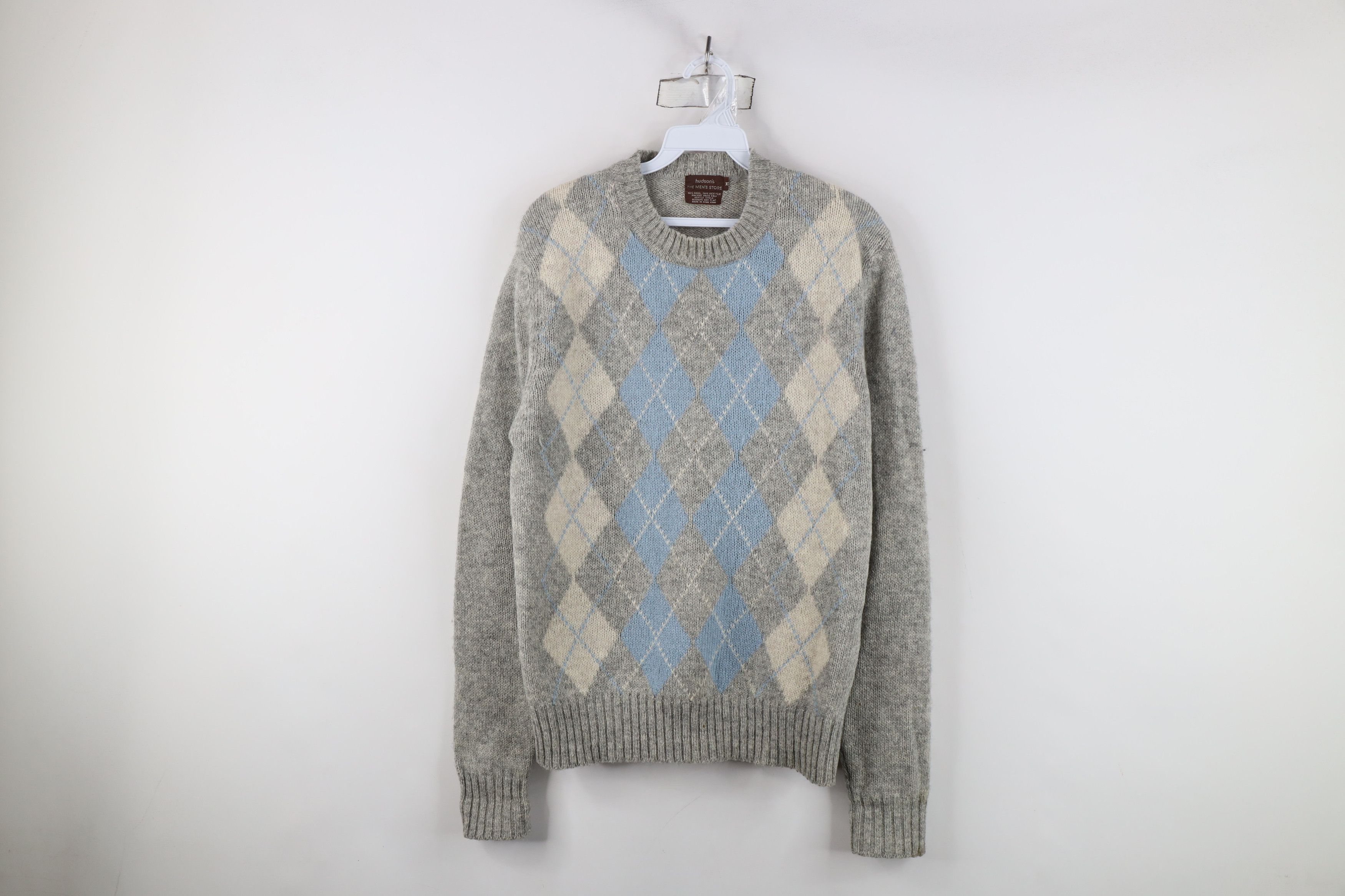 Vintage Vintage 70s Streetwear Argyle Diamond Knit Crewneck Sweater Size US M / EU 48-50 / 2 - 1 Thumbnail