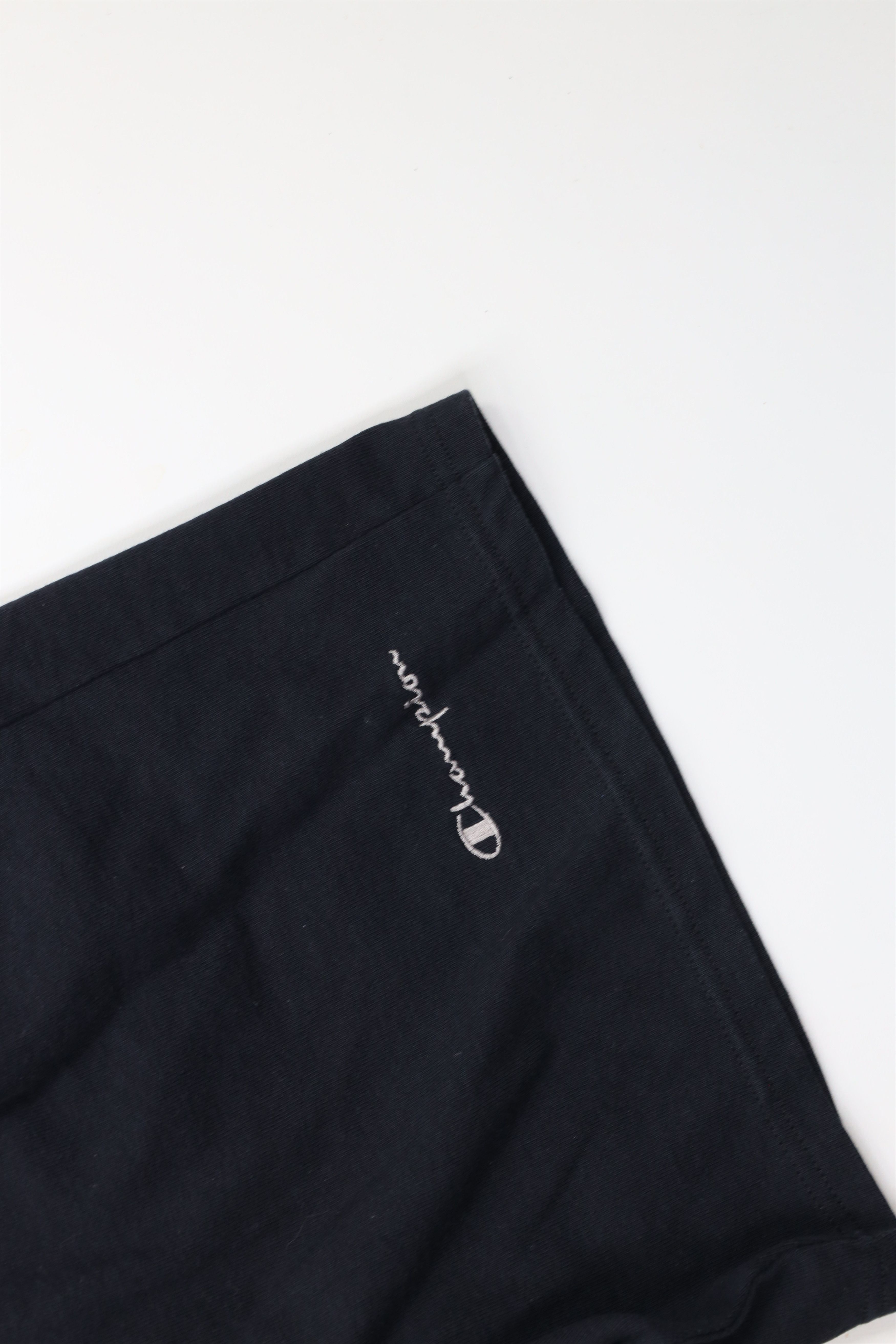 Champion × Vintage Vintage 90s Champion Spell Out Above Knee Shorts Black Size US 36 / EU 52 - 5 Thumbnail