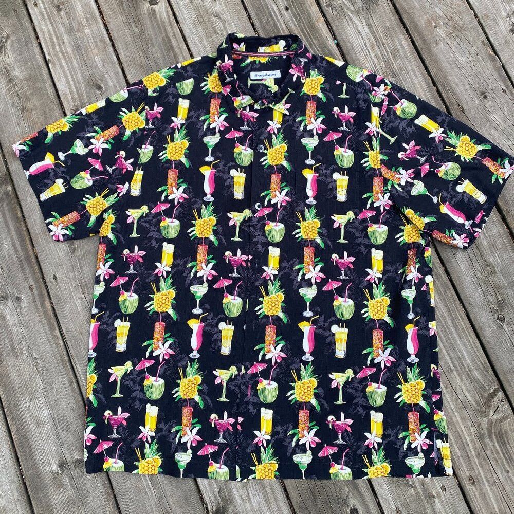 Tommy Bahama Tommy Bahama Bartenders Choice Regular-Fit Drink-print Silk Size US XL / EU 56 / 4 - 2 Thumbnail